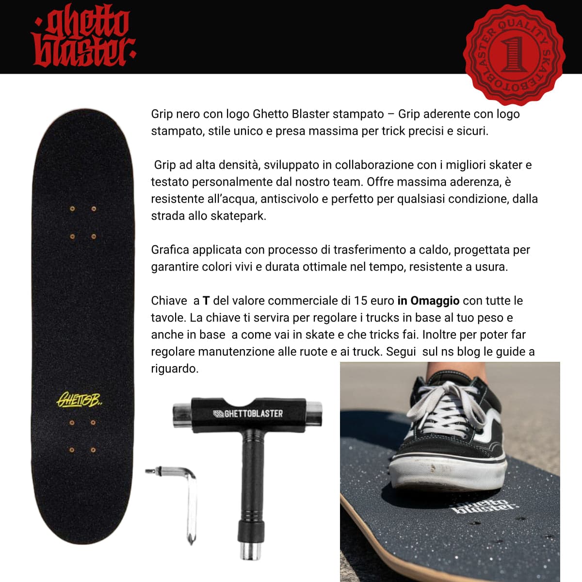 Skateboard Ghettoblaster per iniziare  Hotel Rust  8.125" in Skateboard Glad Store - Genova, commercioVirtuoso.it