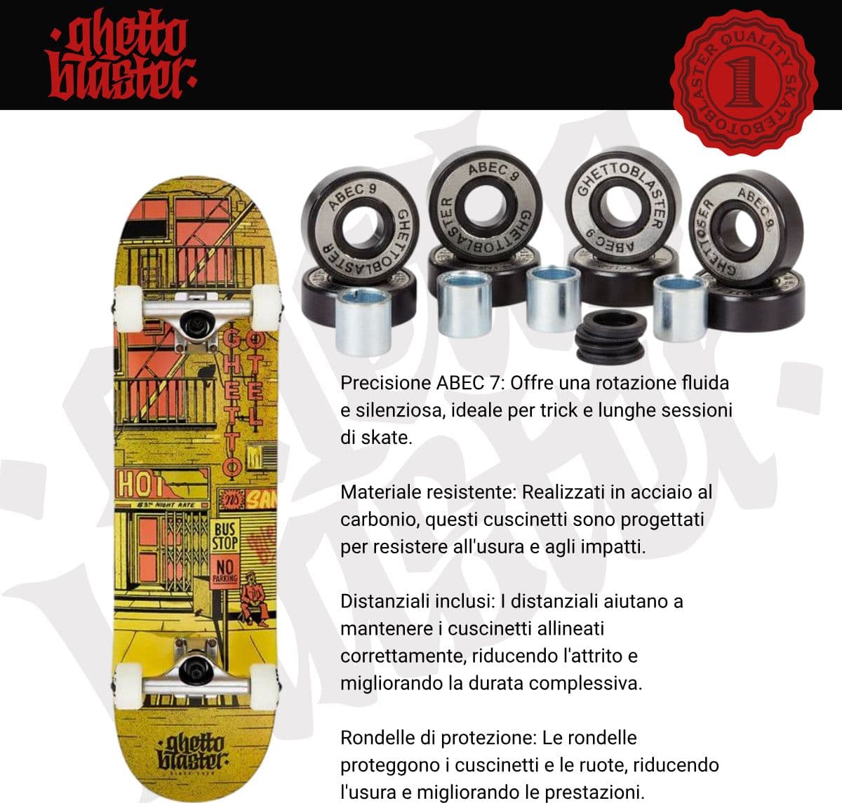 Skateboard Ghettoblaster per iniziare  Hotel Rust  8.125" in Skateboard Glad Store - Genova, commercioVirtuoso.it