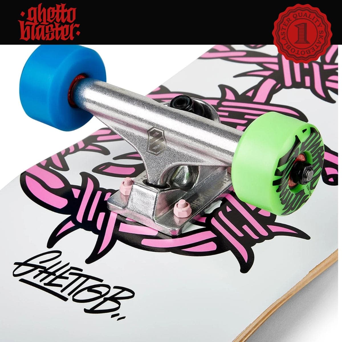 Skateboard Ghettoblaster per iniziare Barded Wire Pink 8.125"