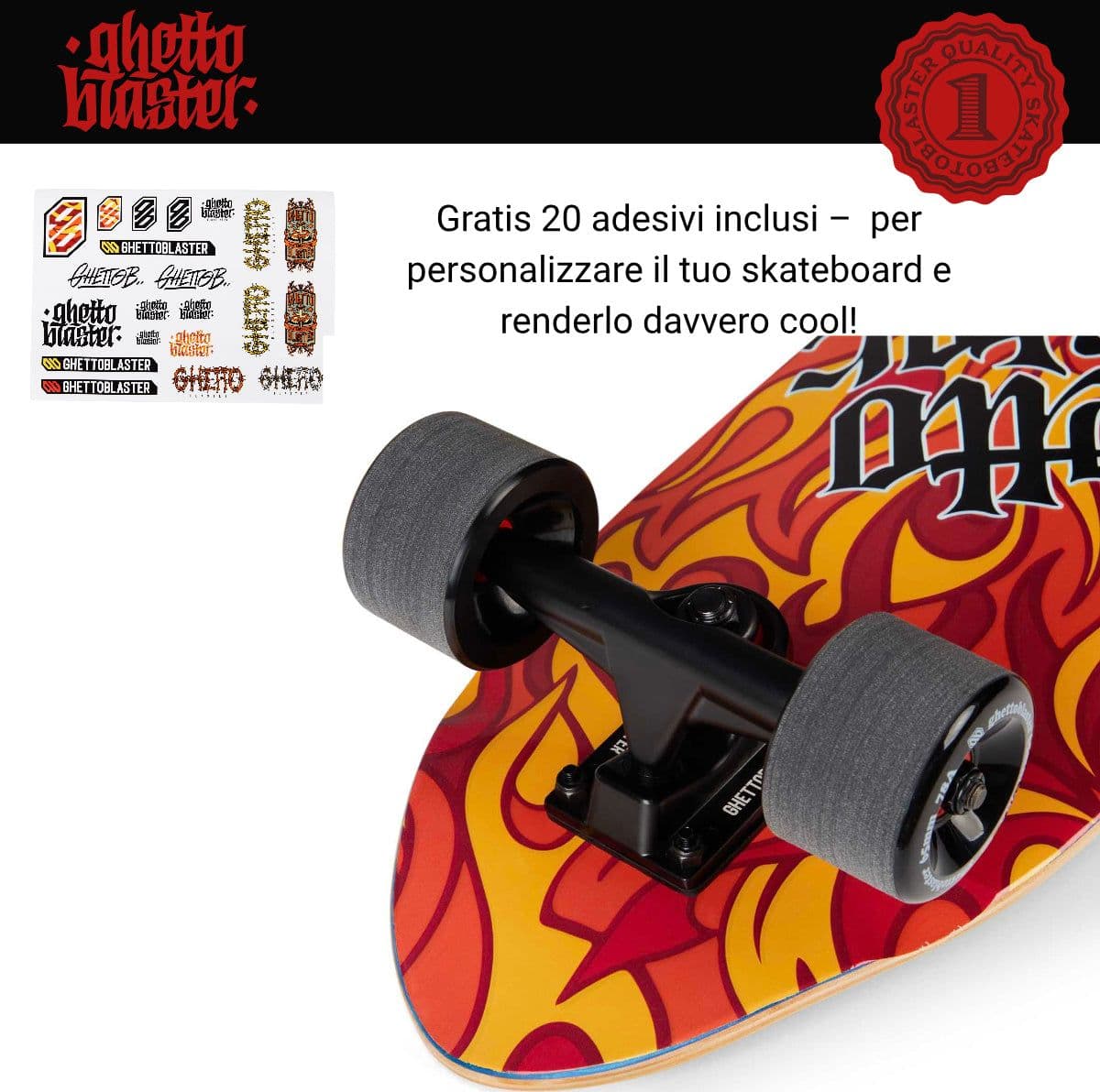 Skateboard Ghettoblaster Cruiser Flame  28.0" - 6