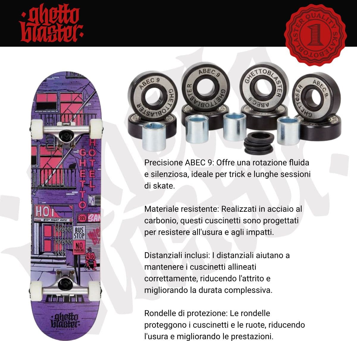 Skateboard Ghettoblaster per iniziare  Hotel Pou  8.125" in Skateboard Glad Store - Genova, commercioVirtuoso.it