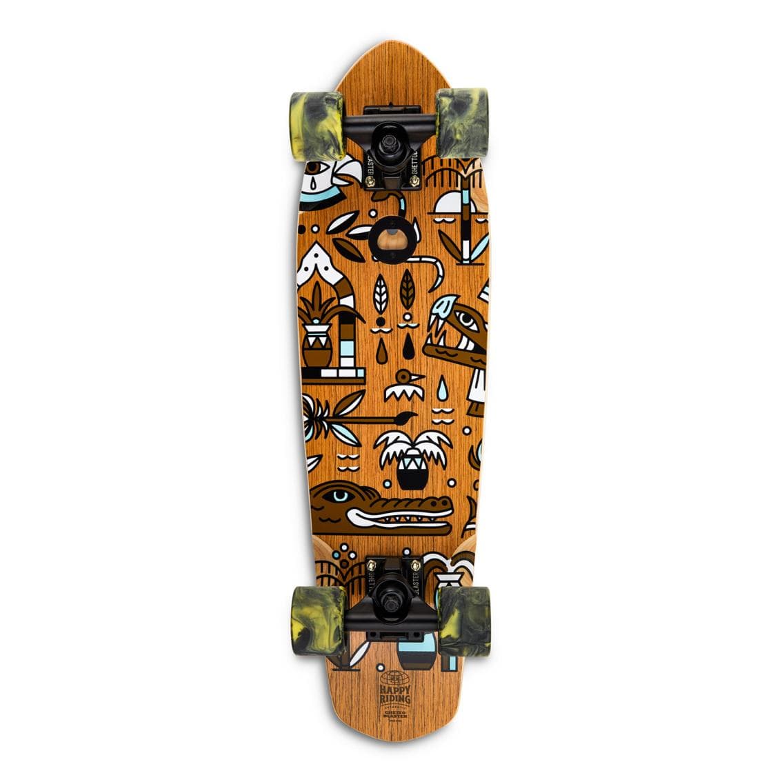 Skateboard Cruiser Ghettoblaster  Teak Geroglific  26" -7,25" - 14