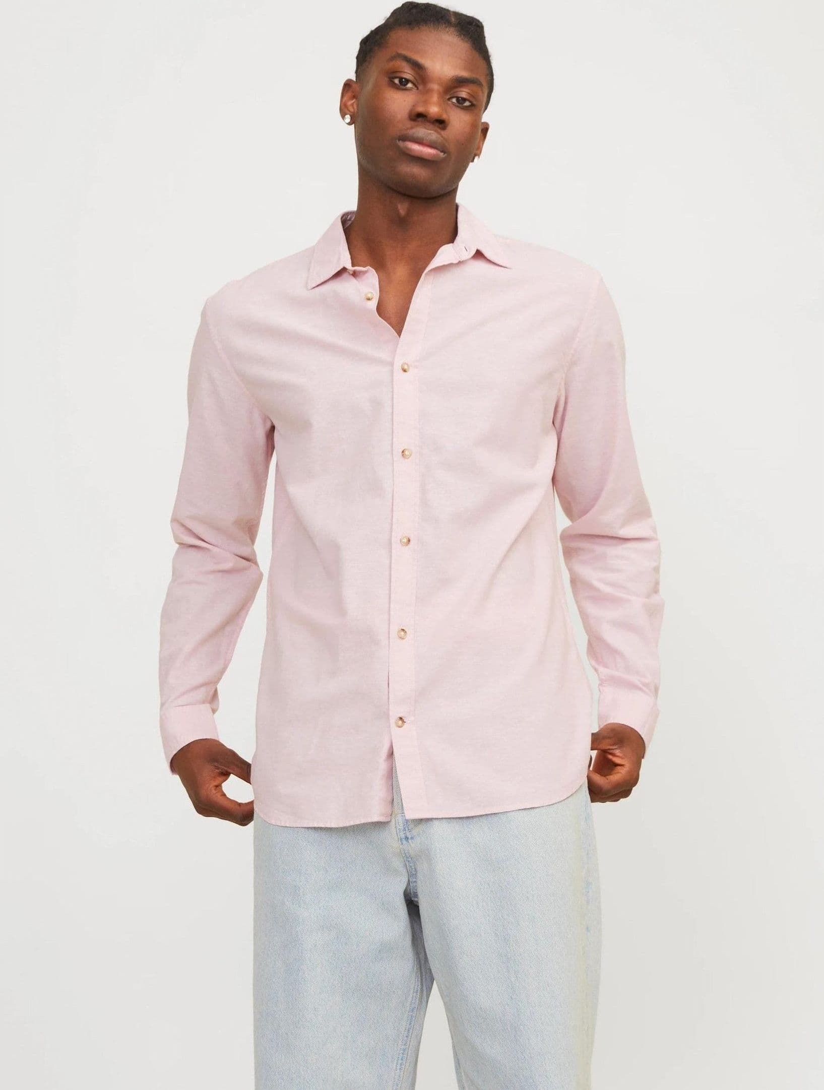 Camicia Jack & Jones Summer Linen Blend pink nectar