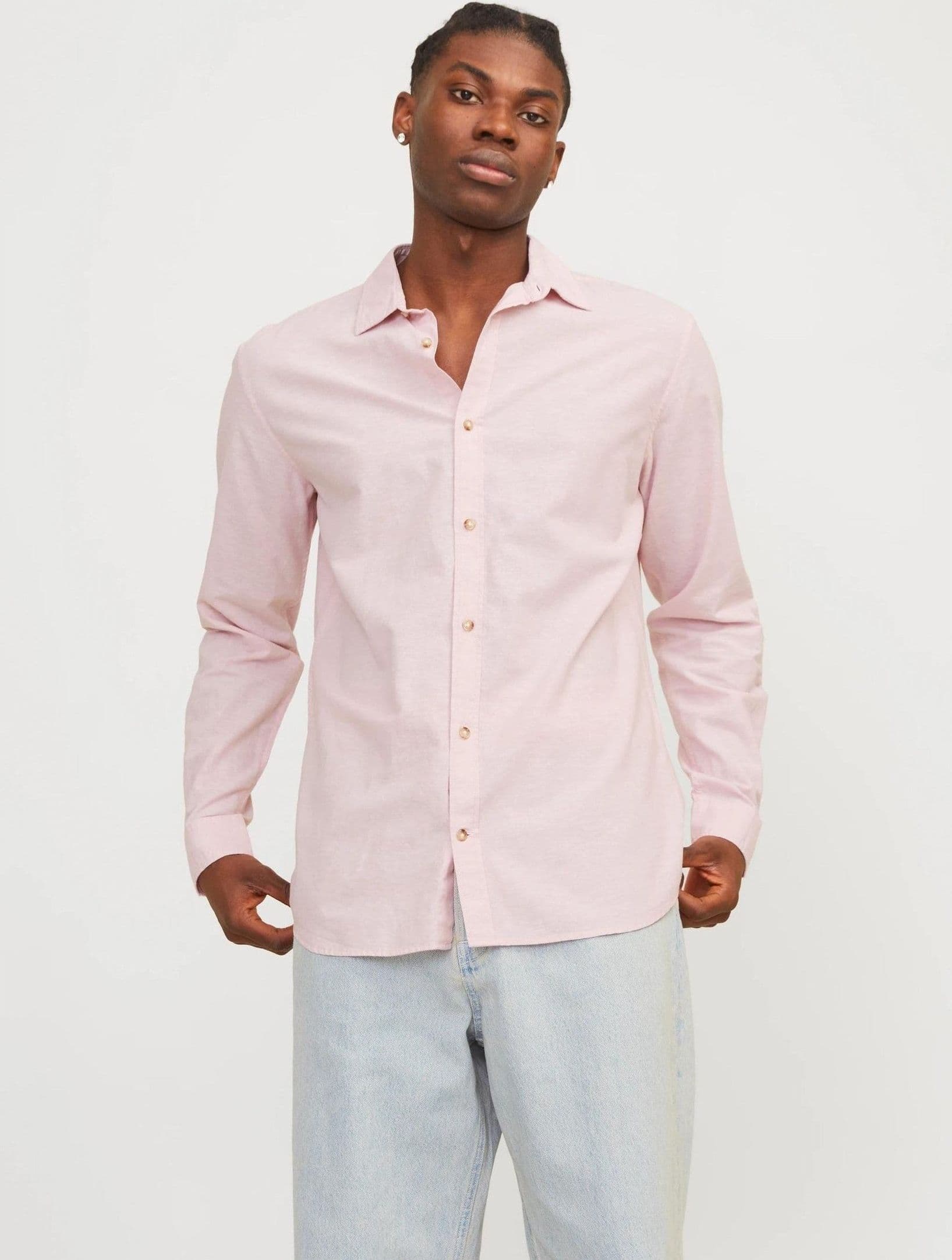 Camicia Jack & Jones Summer Linen Blend pink nectar