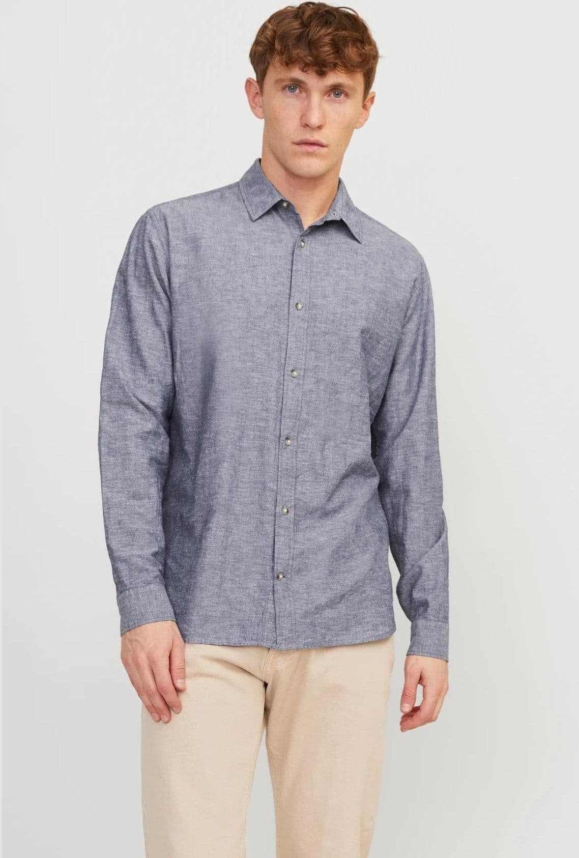 Camicia Jack & Jones Summer Linen Blend faded denim