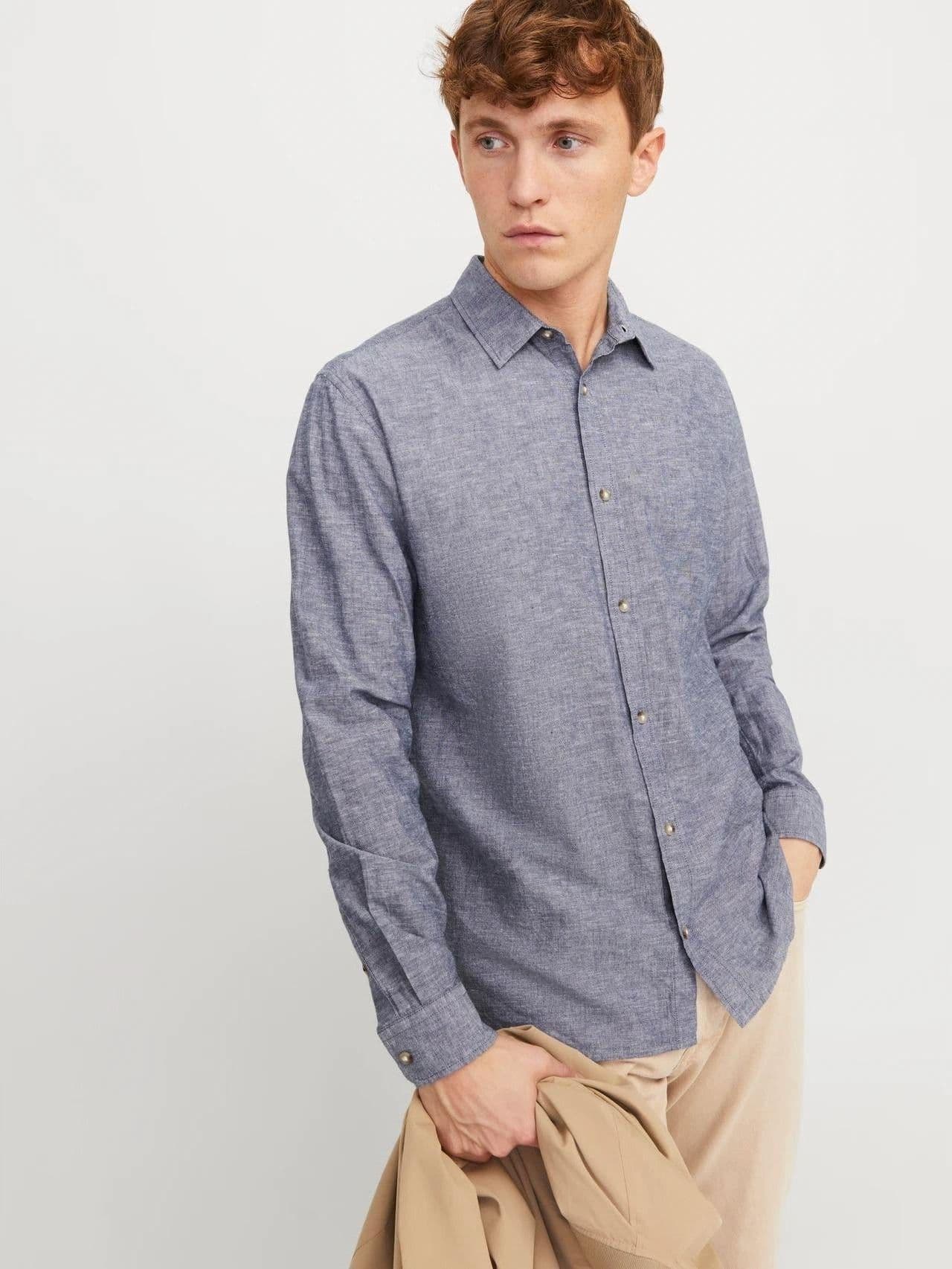 Camicia Jack & Jones Summer Linen Blend faded denim - 4
