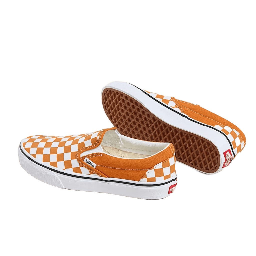 Sneakers Vans Slip-On orange checkerboard - 3