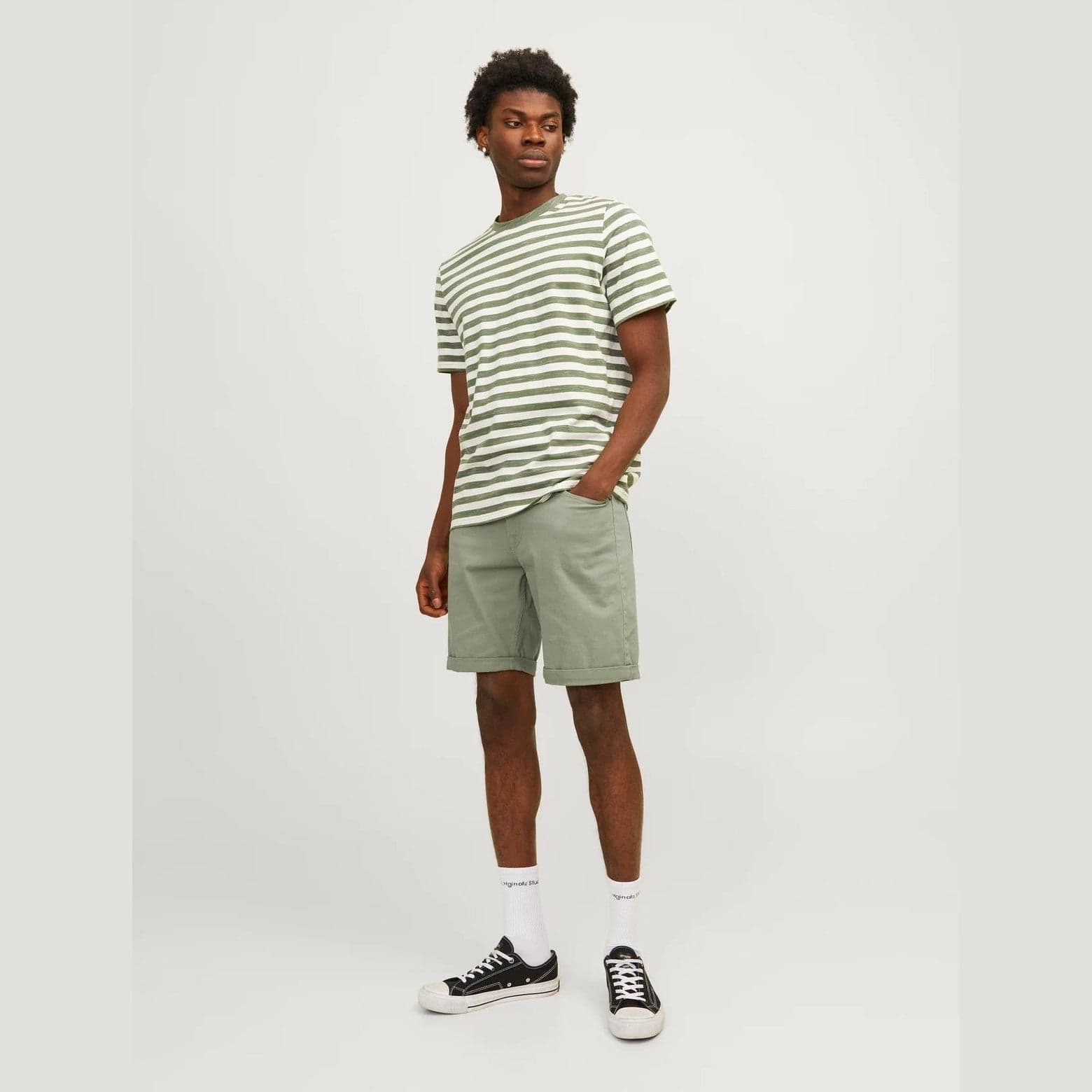 Short Jack & Jones Strick oil green - 3