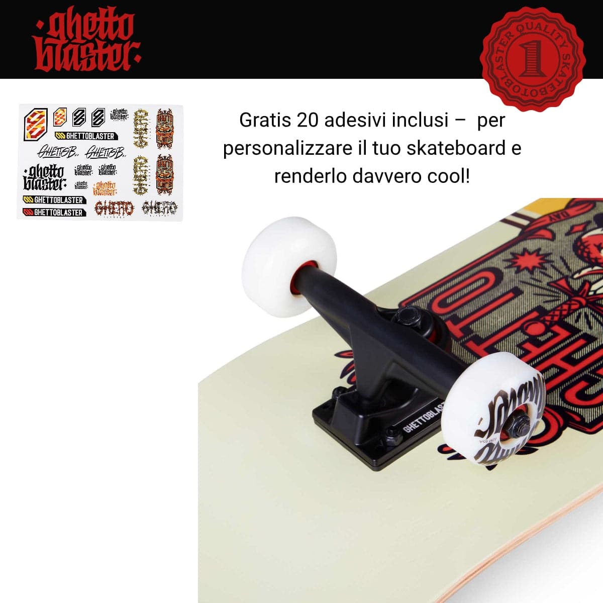 Skateboard Ghettoblaster per iniziare Sword Snp 8.0" in Skateboard Glad Store - Genova, commercioVirtuoso.it