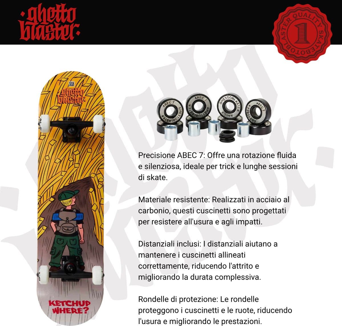 Skateboard Ghettoblaster per iniziare Forest Fries 8.0" in Skateboard Glad Store - Genova, commercioVirtuoso.it