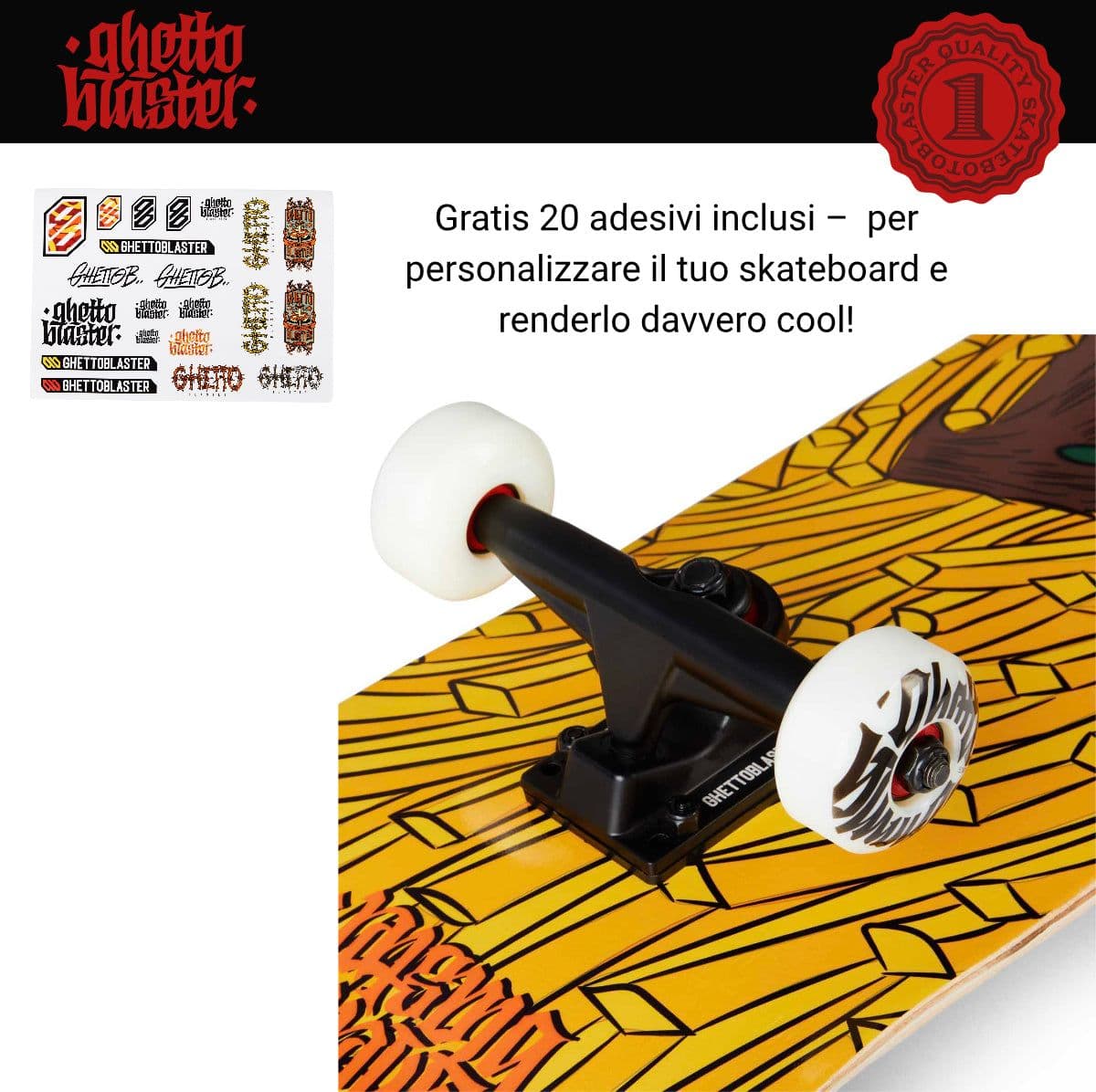 Skateboard Ghettoblaster per iniziare Forest Fries 8.0" in Skateboard Glad Store - Genova, commercioVirtuoso.it