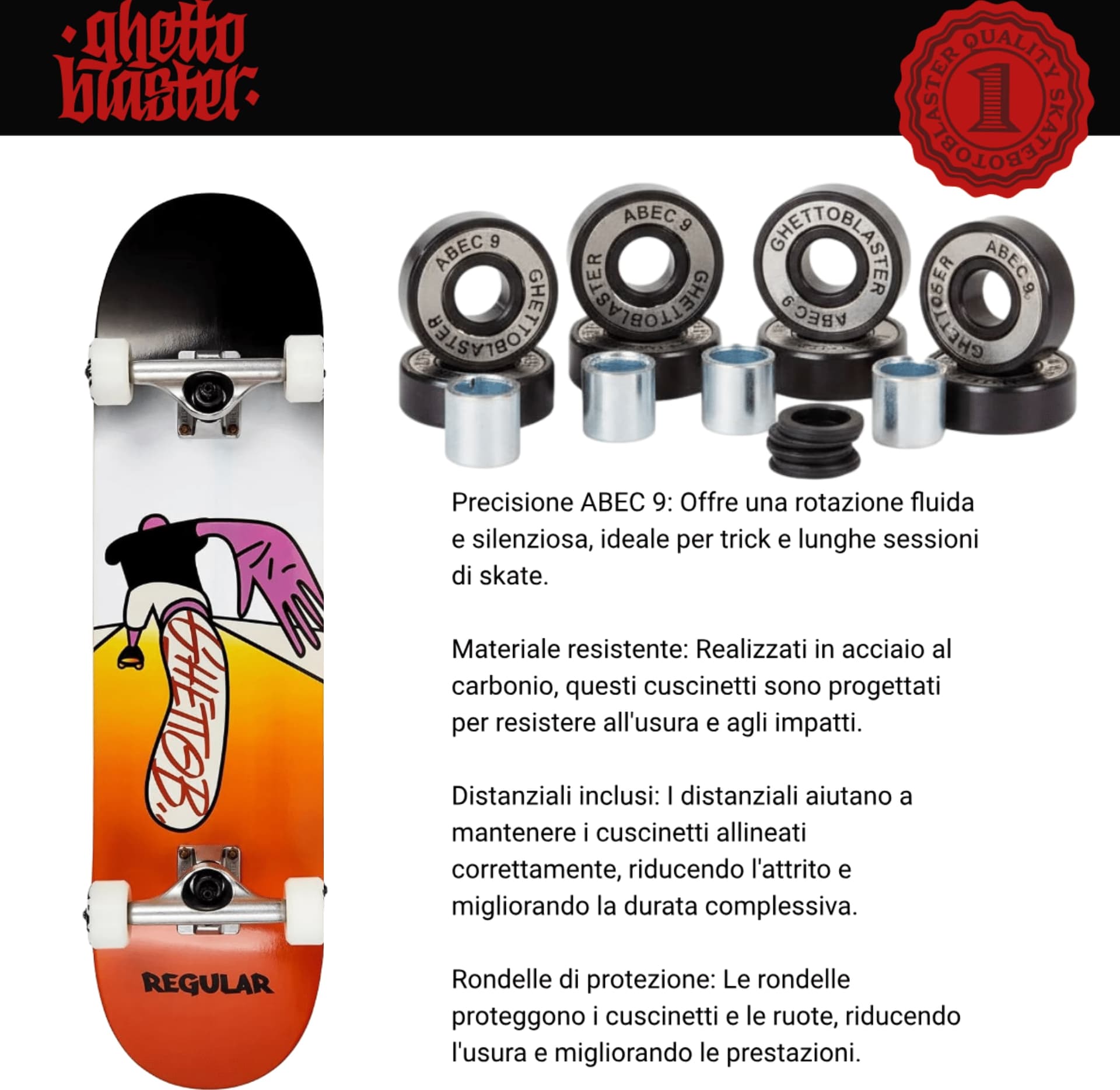 Skateboard Ghettoblaster per iniziare Push Regular  8.0" - 5