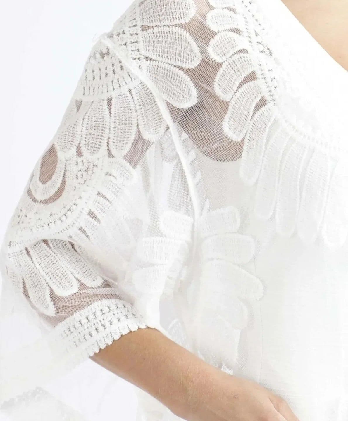 Copricostume Donna Admas 19789-0 Caftano in Maglia di Cotone Bianco - 2
