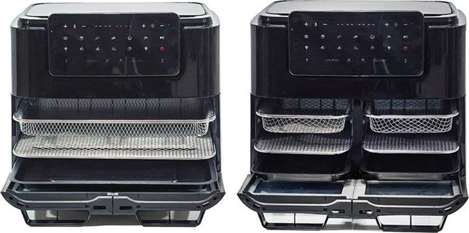 FORNO + FRIGGITRICE AD ARIA MULTIFUNZIONE CON DOPPIO SECCHIO STACCABILE 12LT 2600W - 4