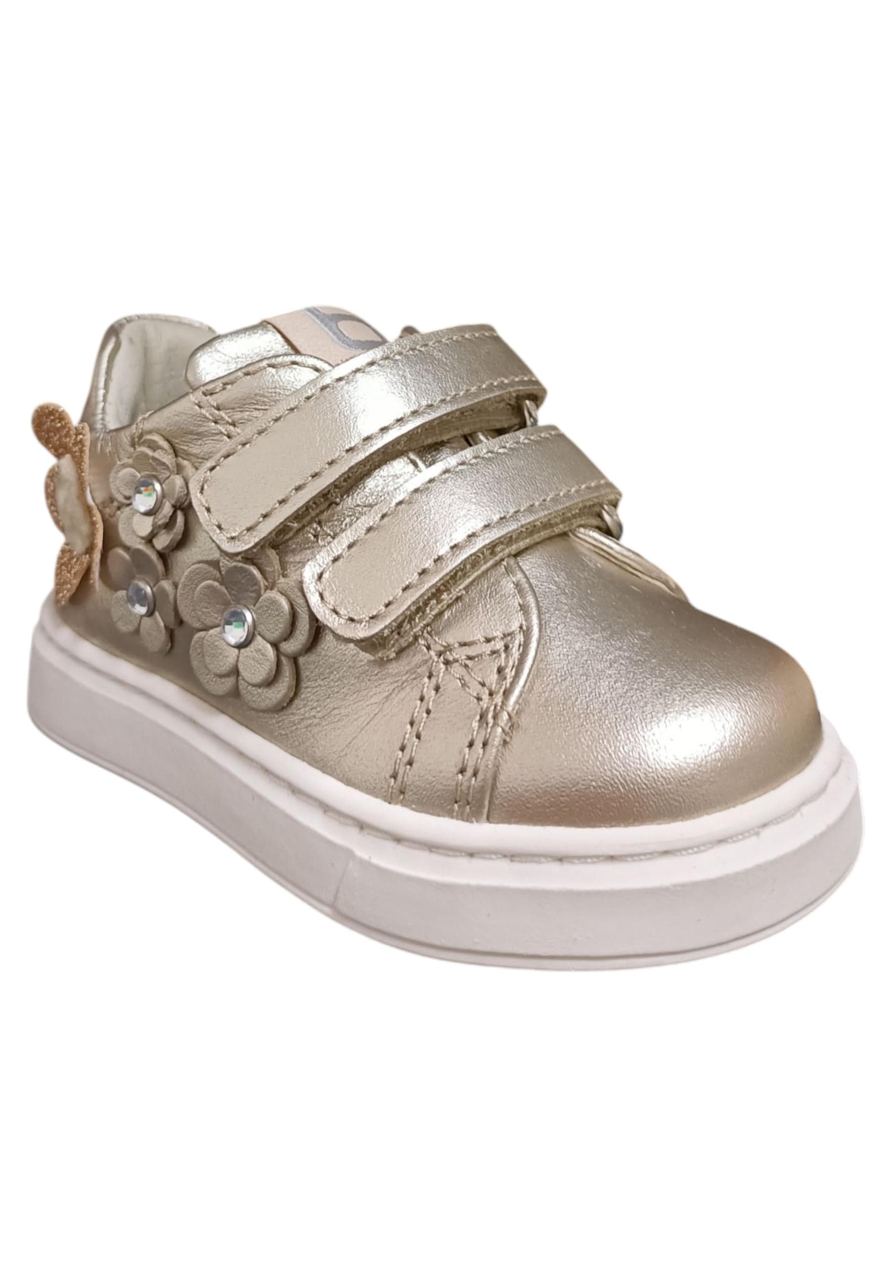 Sneakers primi passi bambina Balducci Cita oro pelle - Eleganza preziosa con velcro in Ballerine Scarpetteria Gica - Trani, commercioVirtuoso.it