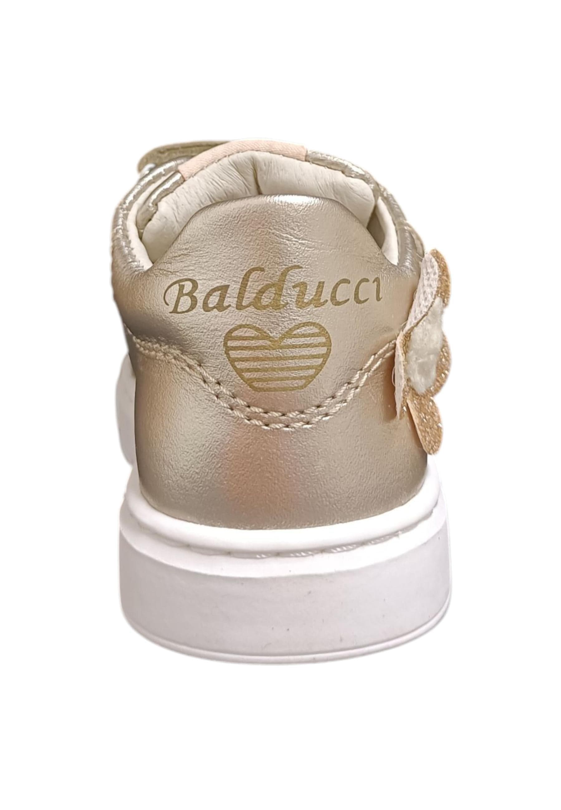 Sneakers primi passi bambina Balducci Cita oro pelle - Eleganza preziosa con velcro in Ballerine Scarpetteria Gica - Trani, commercioVirtuoso.it