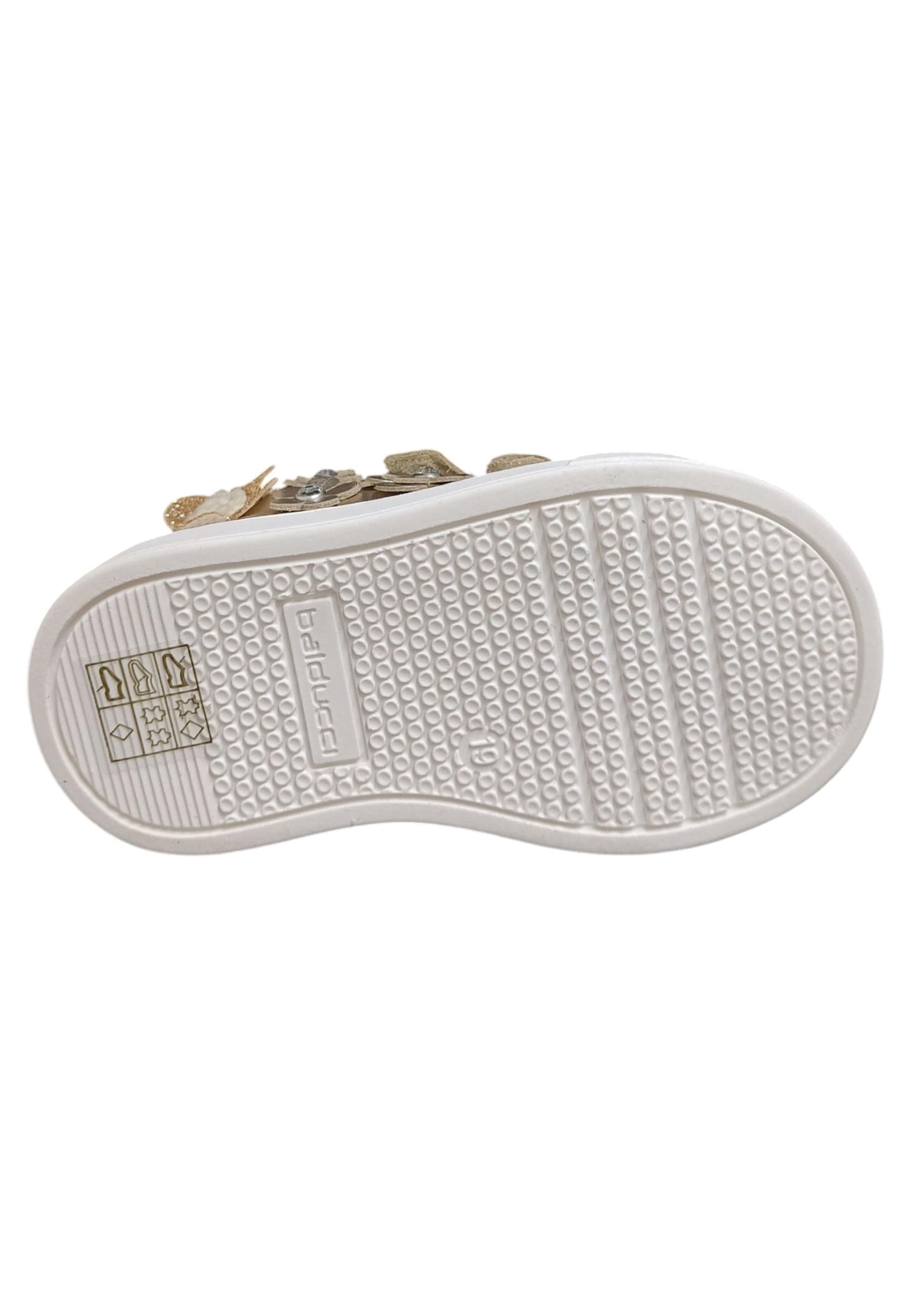 Sneakers primi passi bambina Balducci Cita oro pelle - Eleganza preziosa con velcro - 5