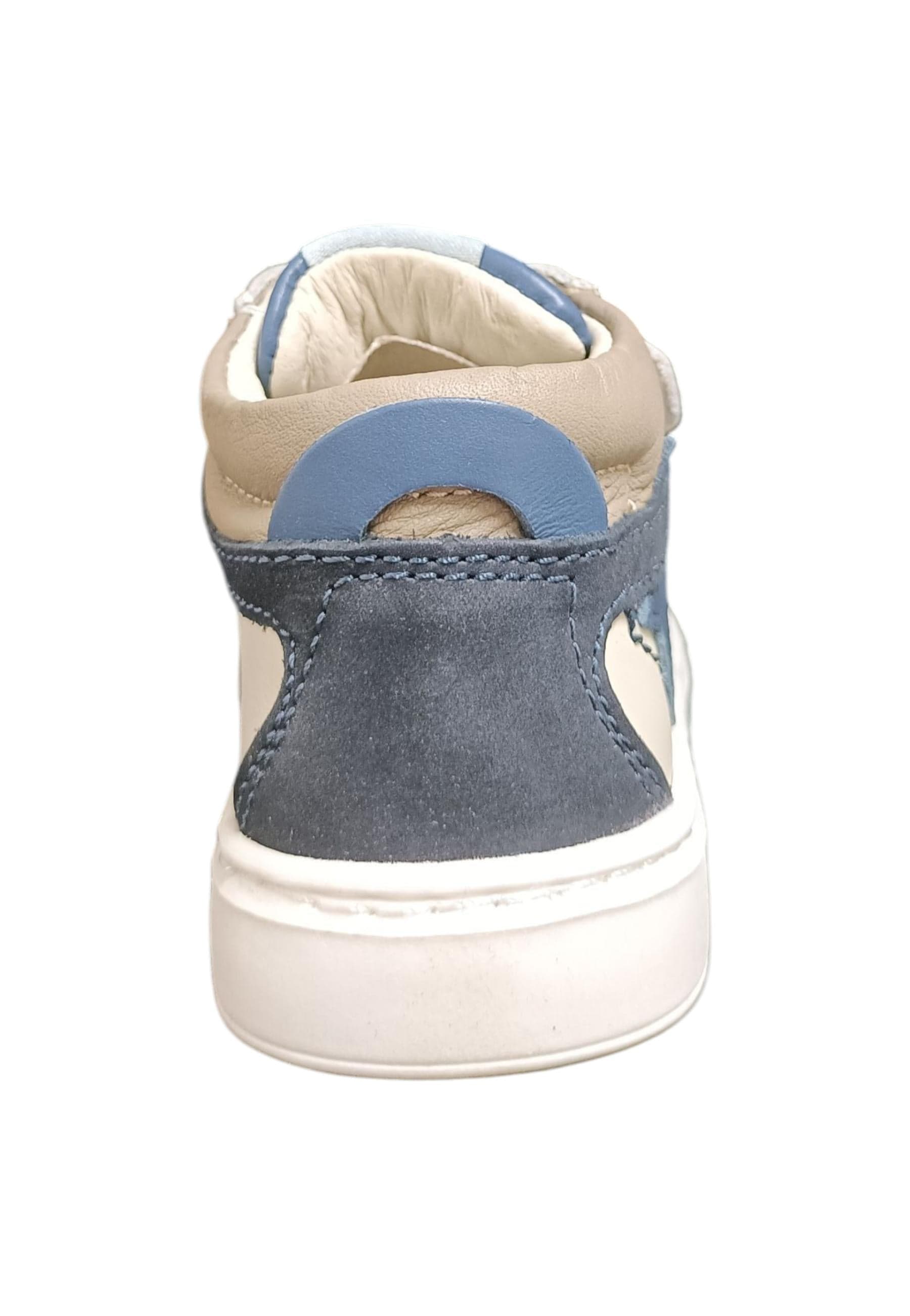 Sneakers primi passi bambino Balducci Cita beige blu pelle - Stile naturale con velcro in Ballerine Scarpetteria Gica - Trani, commercioVirtuoso.it