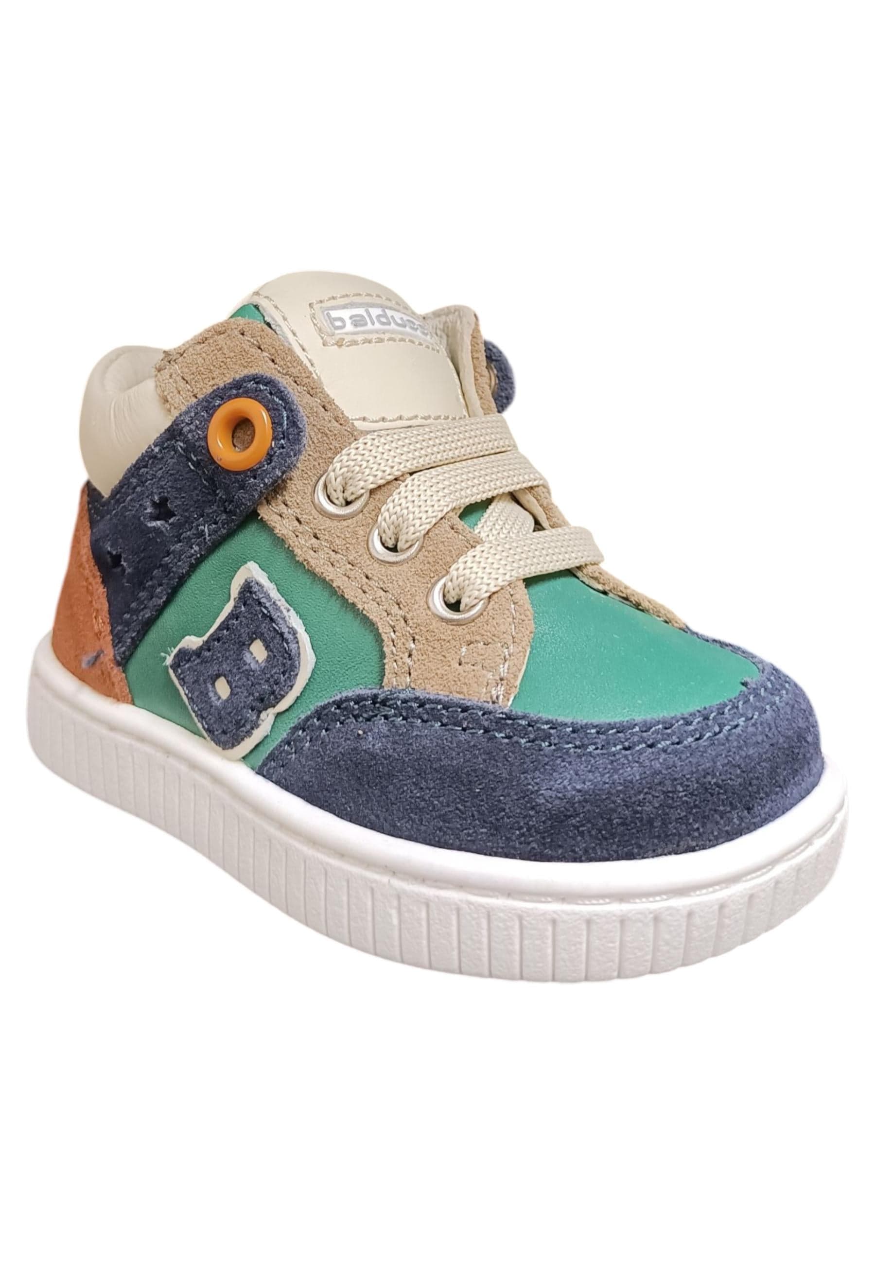 Sneakers primi passi bambino Balducci Cita blu verde bordeaux pelle - Stile tricolore con lacci in Ballerine Scarpetteria Gica - Trani, commercioVirtuoso.it
