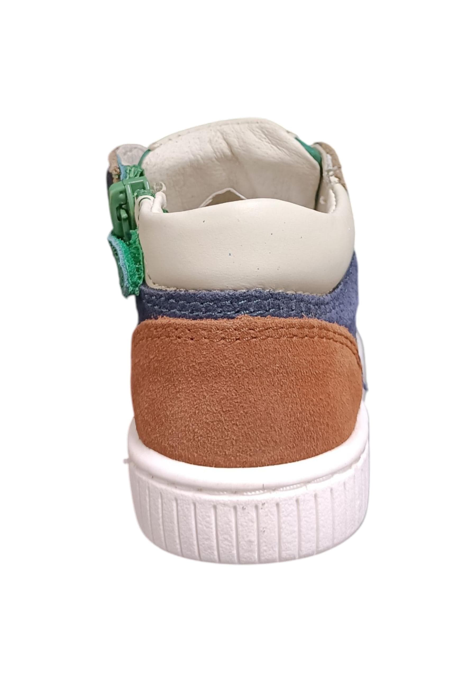 Sneakers primi passi bambino Balducci Cita blu verde bordeaux pelle - Stile tricolore con lacci in Ballerine Scarpetteria Gica - Trani, commercioVirtuoso.it