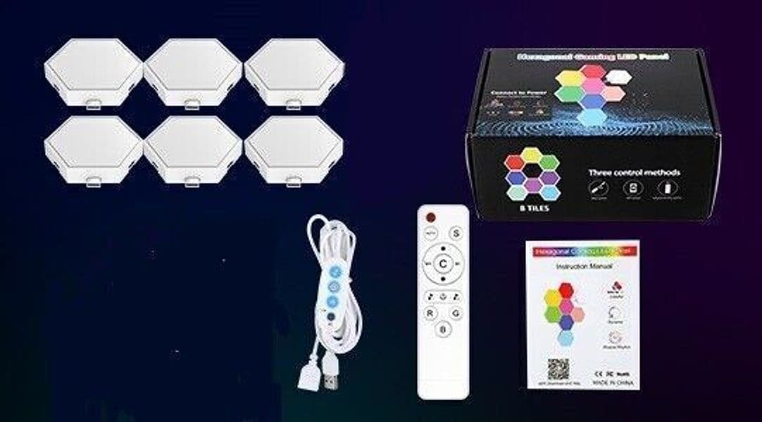 Esagonali Muro LED Luci 6PCS Esagonale Gaming RGB Pannelli, Sincronizzazione in Applique CL Store - Battipaglia, commercioVirtuoso.it