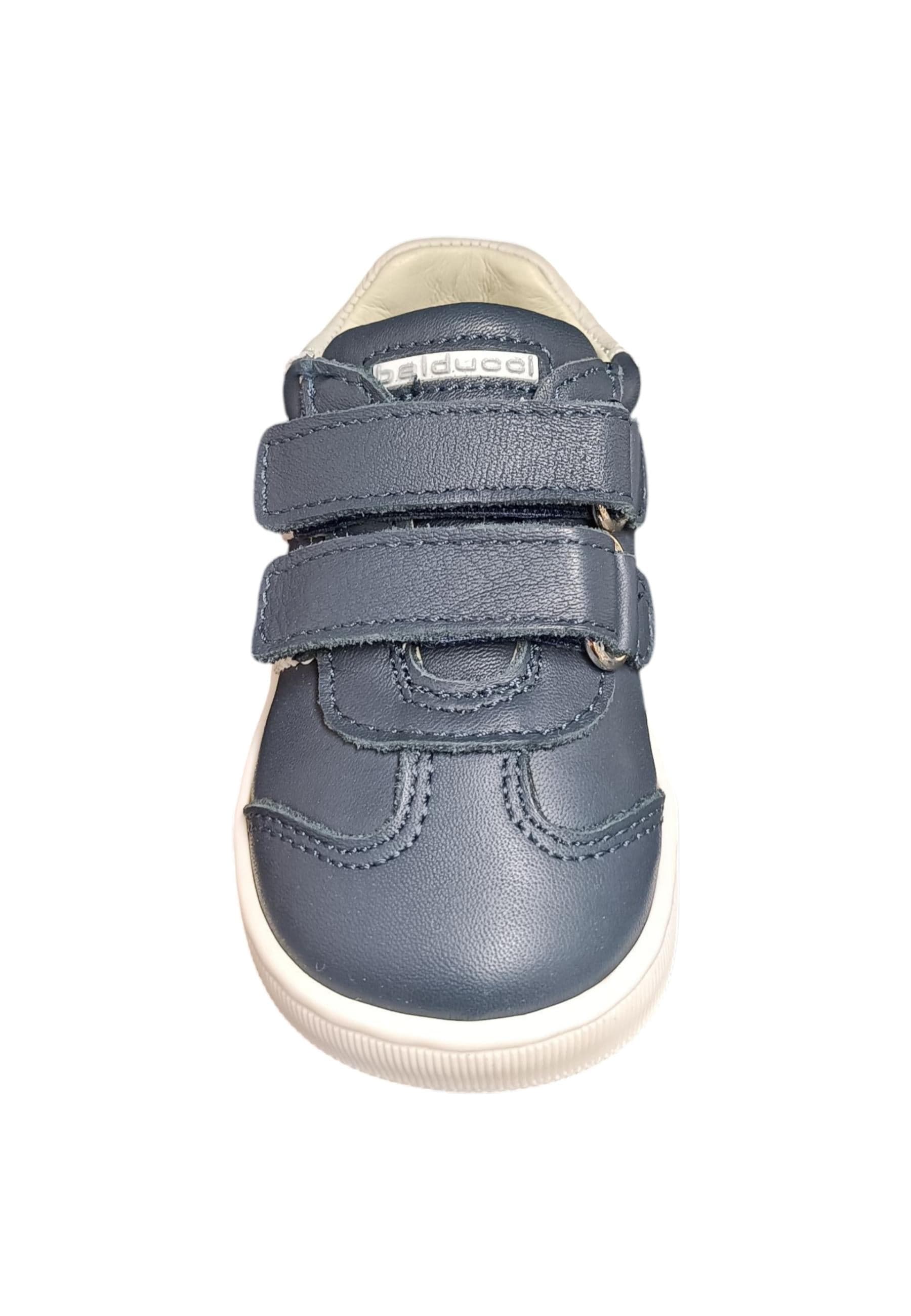 Sneakers primi passi bambino Balducci Cita blu bianco pelle - Freschezza marina con velcro in Ballerine Scarpetteria Gica - Trani, commercioVirtuoso.it