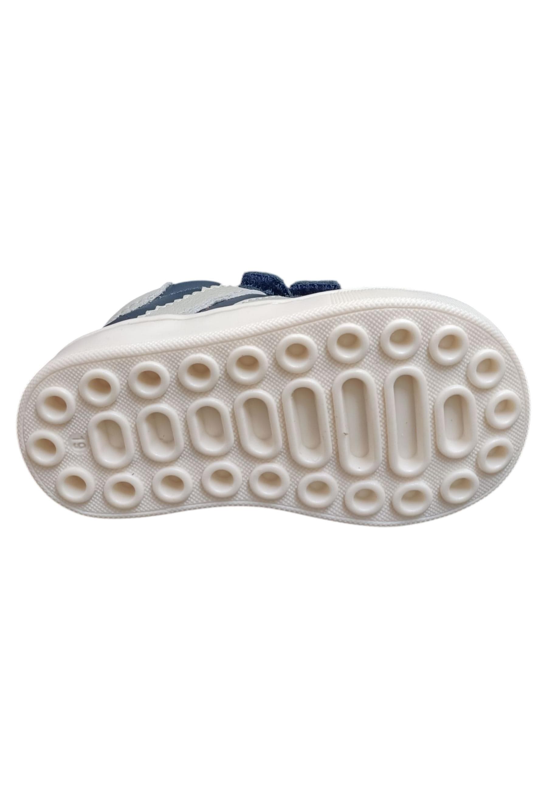 Sneakers primi passi bambino Balducci Cita blu bianco pelle - Freschezza marina con velcro - 5