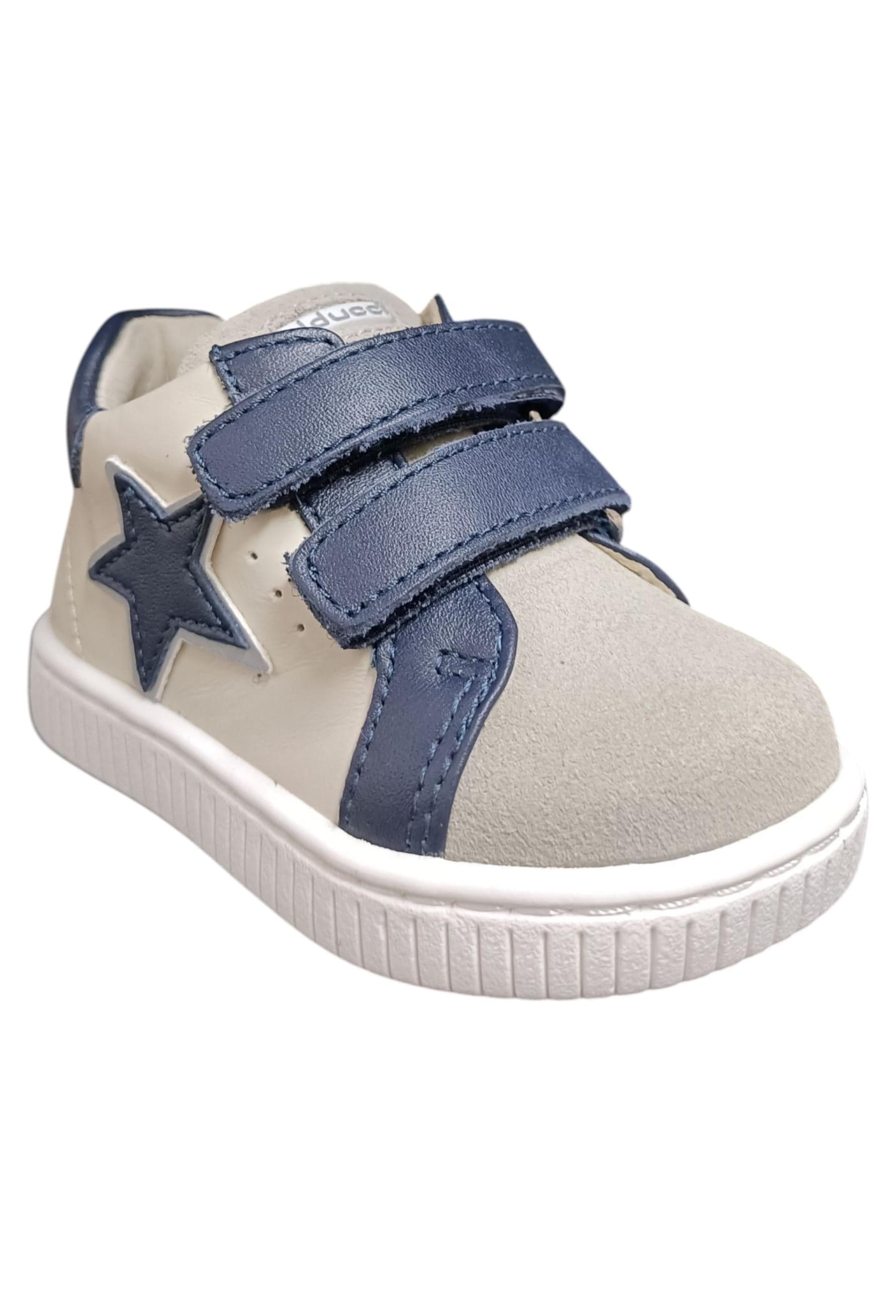 Sneakers primi passi bambino Balducci Cita bianco blu pelle - Freschezza classica con velcro in Ballerine Scarpetteria Gica - Trani, commercioVirtuoso.it