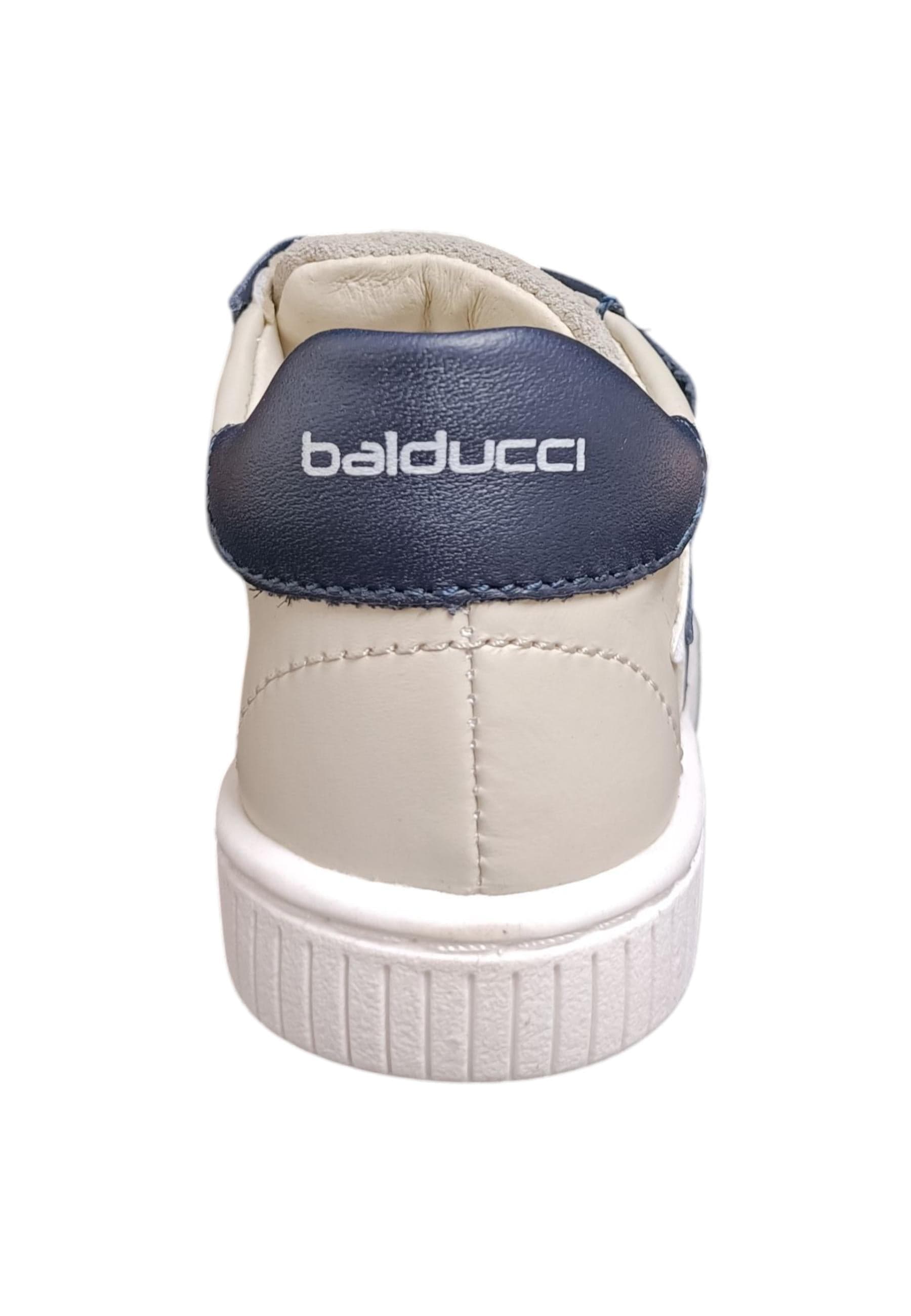 Sneakers primi passi bambino Balducci Cita bianco blu pelle - Freschezza classica con velcro in Ballerine Scarpetteria Gica - Trani, commercioVirtuoso.it