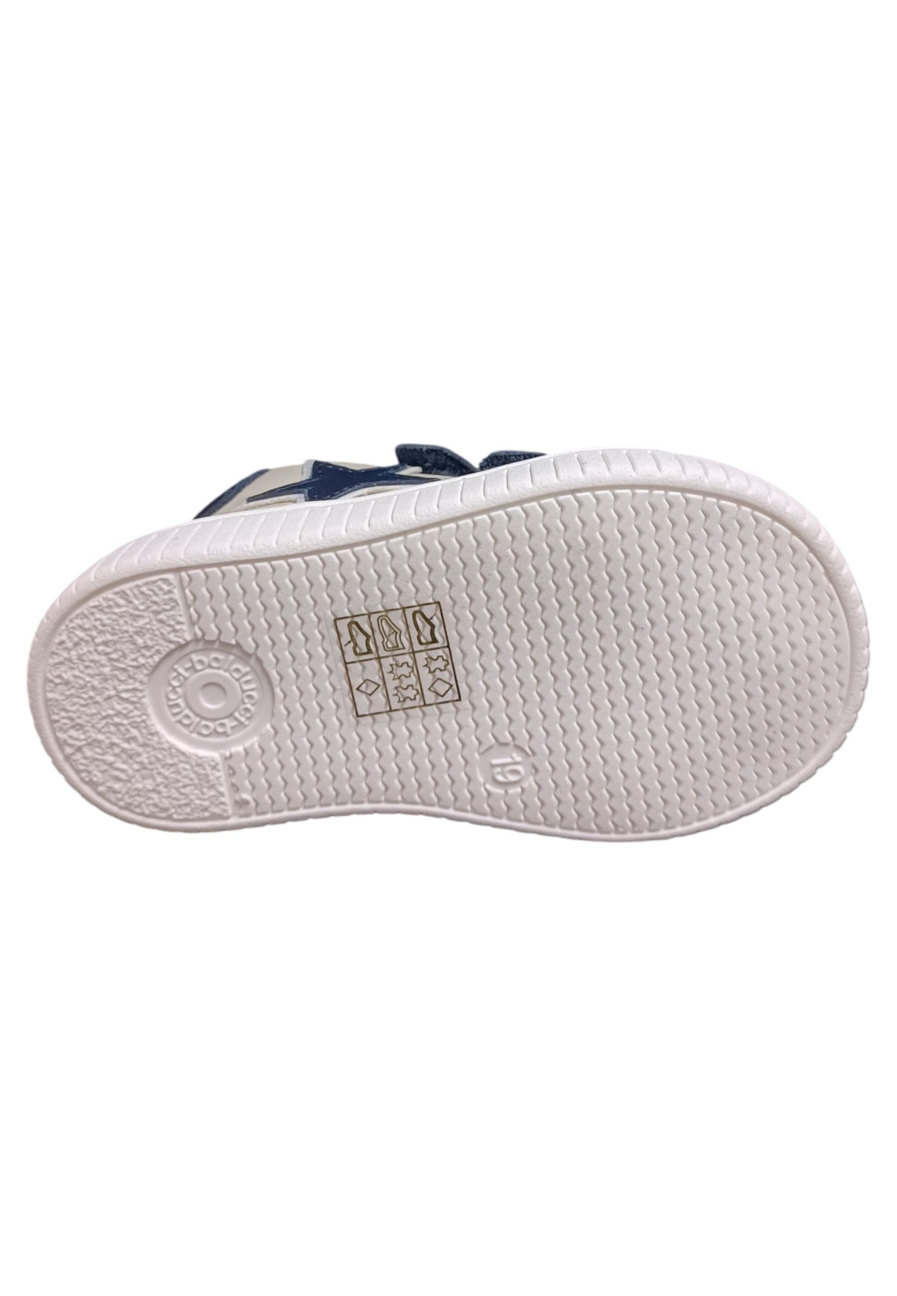 Sneakers primi passi bambino Balducci Cita bianco blu pelle - Freschezza classica con velcro in Ballerine Scarpetteria Gica - Trani, commercioVirtuoso.it