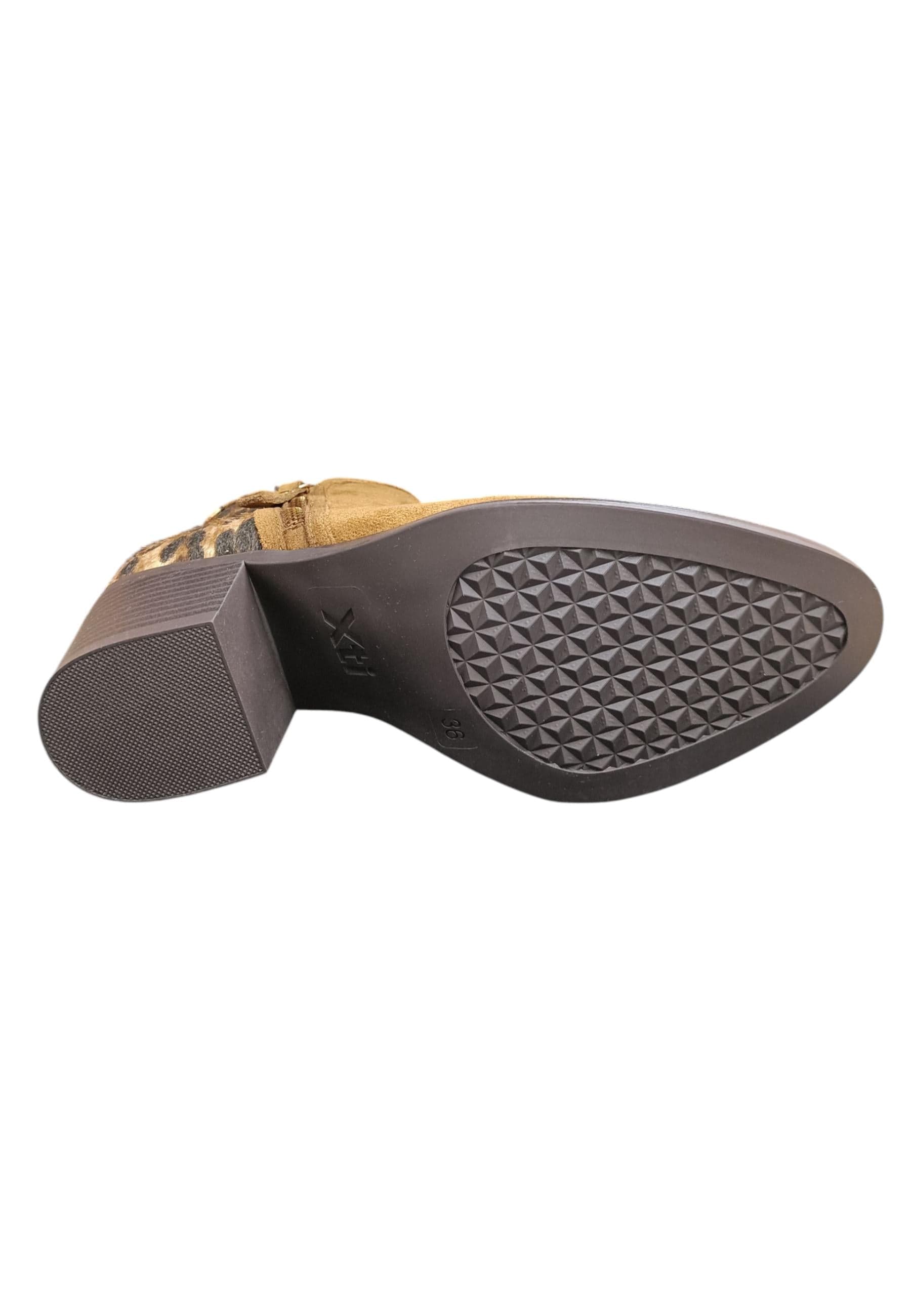 Stivaletti donna XTI camel maculato suede - Stile urban con zip laterale - 5