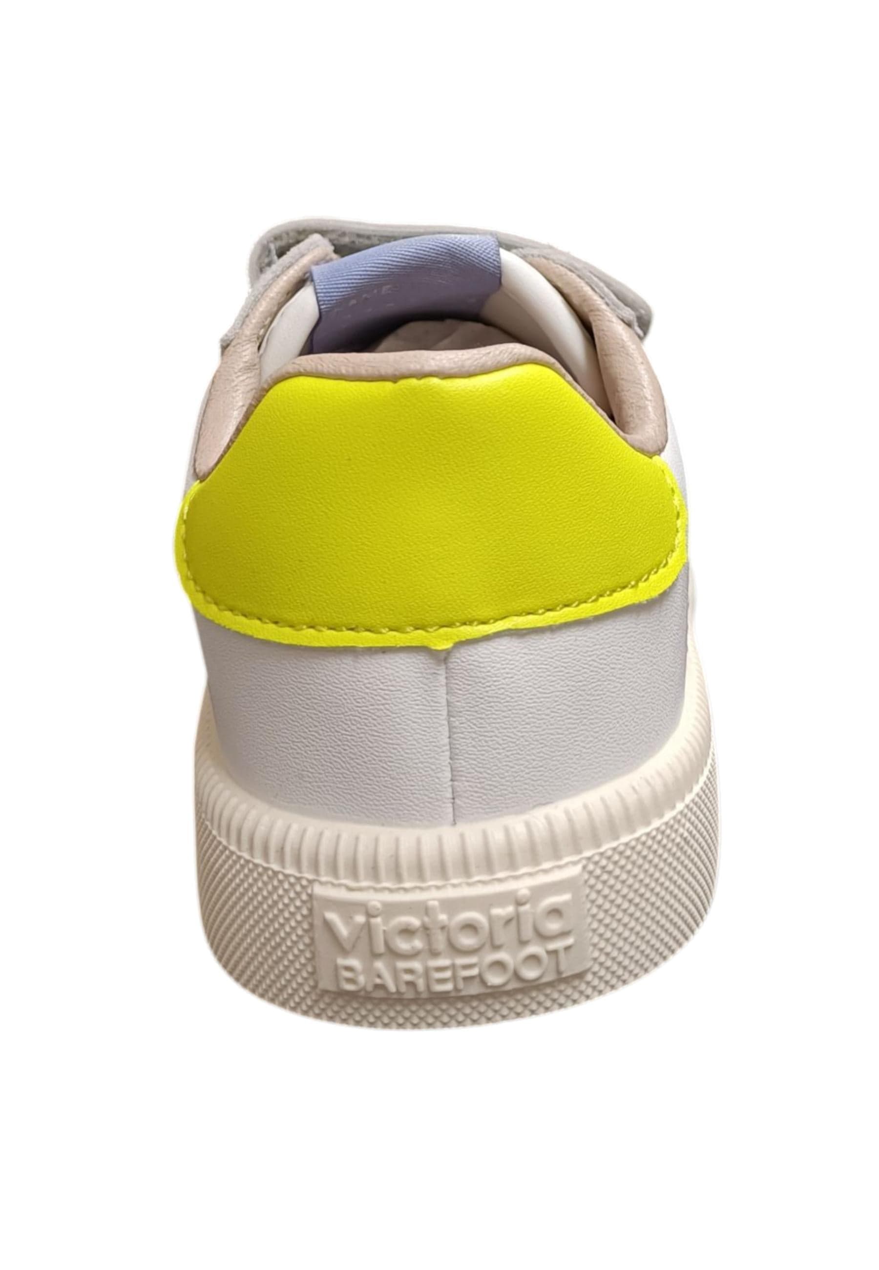 Sneakers bambino Victoria Oliver bianco blu giallo pelle - Stile colorato con velcro in Ballerine Scarpetteria Gica - Trani, commercioVirtuoso.it