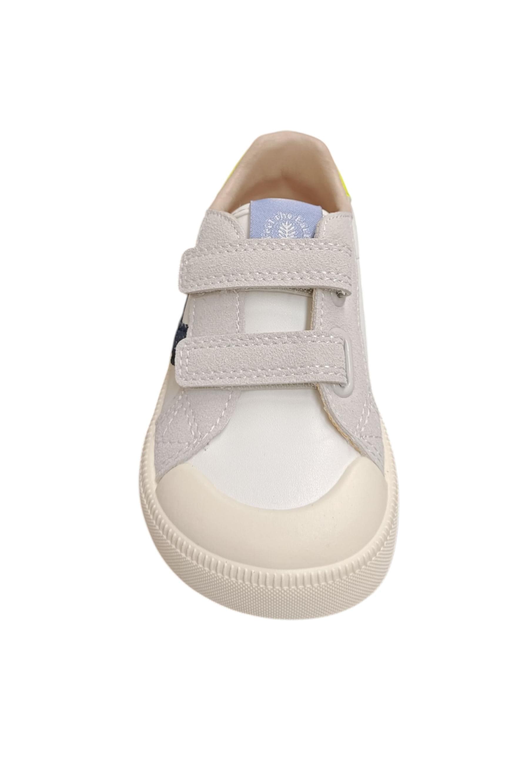Sneakers bambino Victoria Oliver bianco blu giallo pelle - Stile colorato con velcro in Ballerine Scarpetteria Gica - Trani, commercioVirtuoso.it