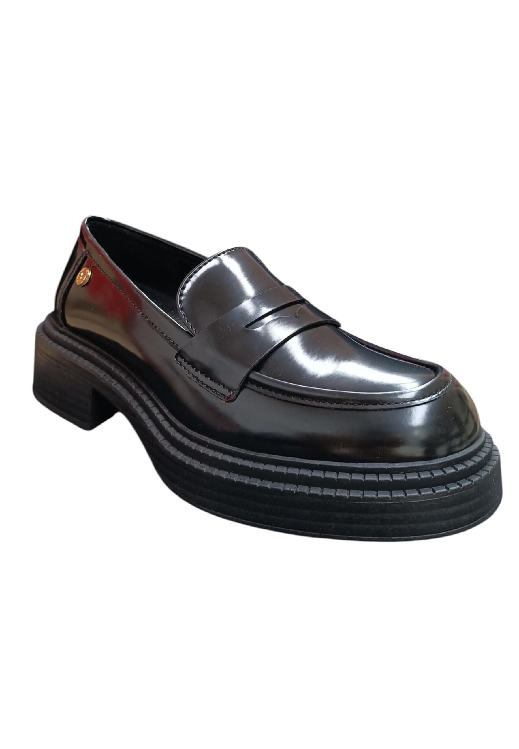 Mocassino college donna XTI Zapato nero pelle elastico comfort style in Ballerine Scarpetteria Gica - Trani, commercioVirtuoso.it
