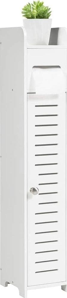 ARMADIETTO DA BAGNO PORTA CARTA IGIENICA MOBILE SALVASPAZIO SOTTILE IMPERMEABILE BIANCO - 7