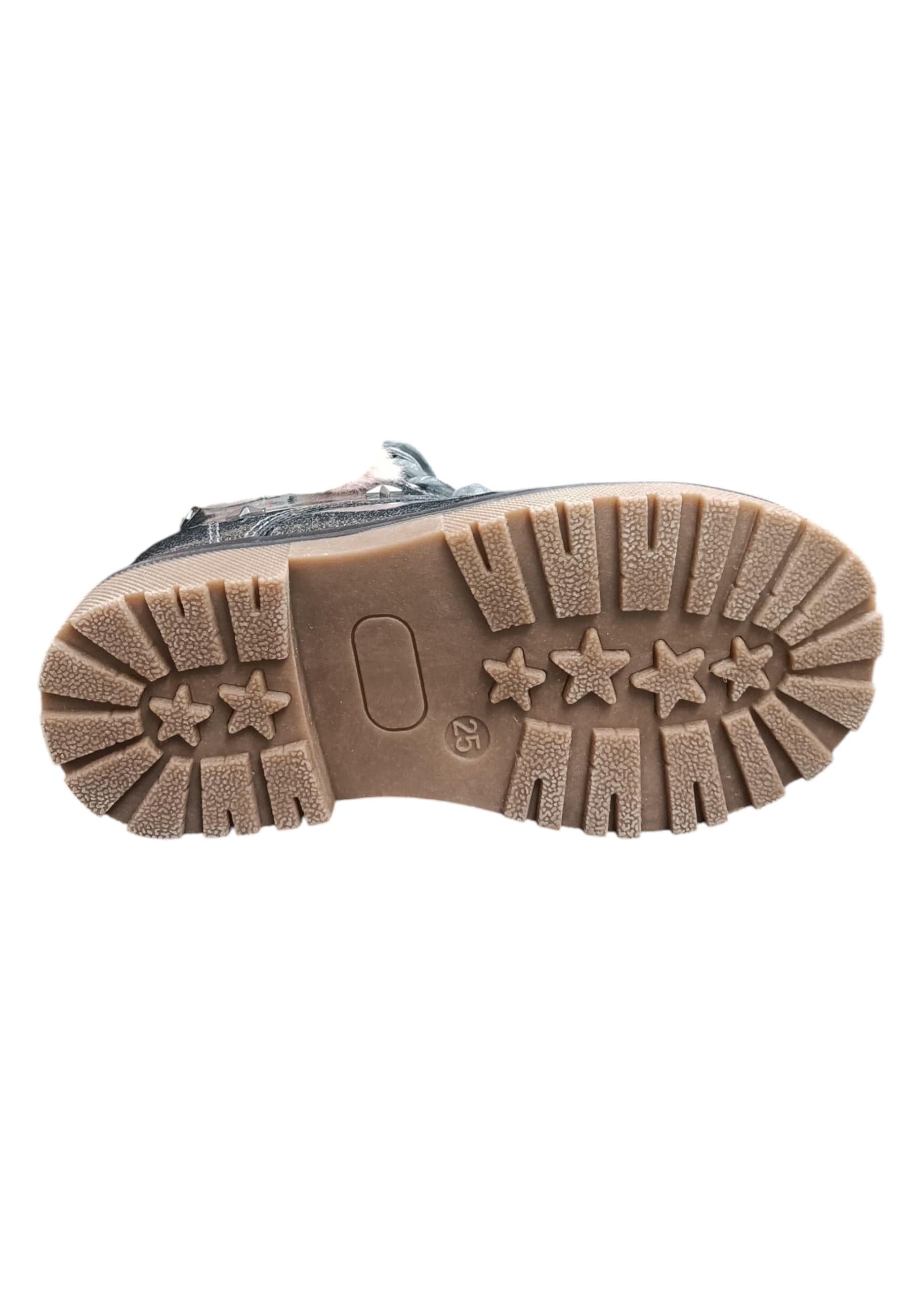 Anfibio bambina XTI Botin grigio rosa pelle zip laterale urban style - 5