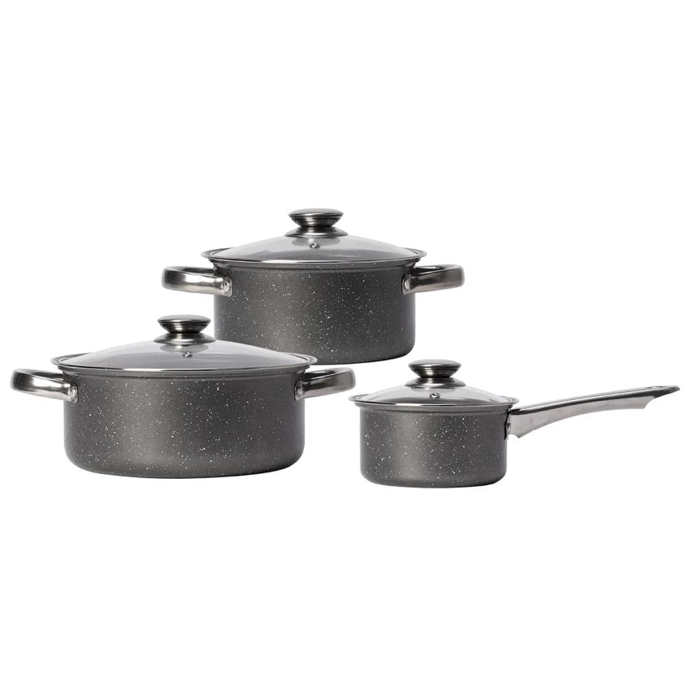 SET BATTERIA DI PENTOLE CUCINA IN ACCIAIO AL CARBONIO DA 6PZ ANTIADERENTE ANTIGRAFFIO - 4