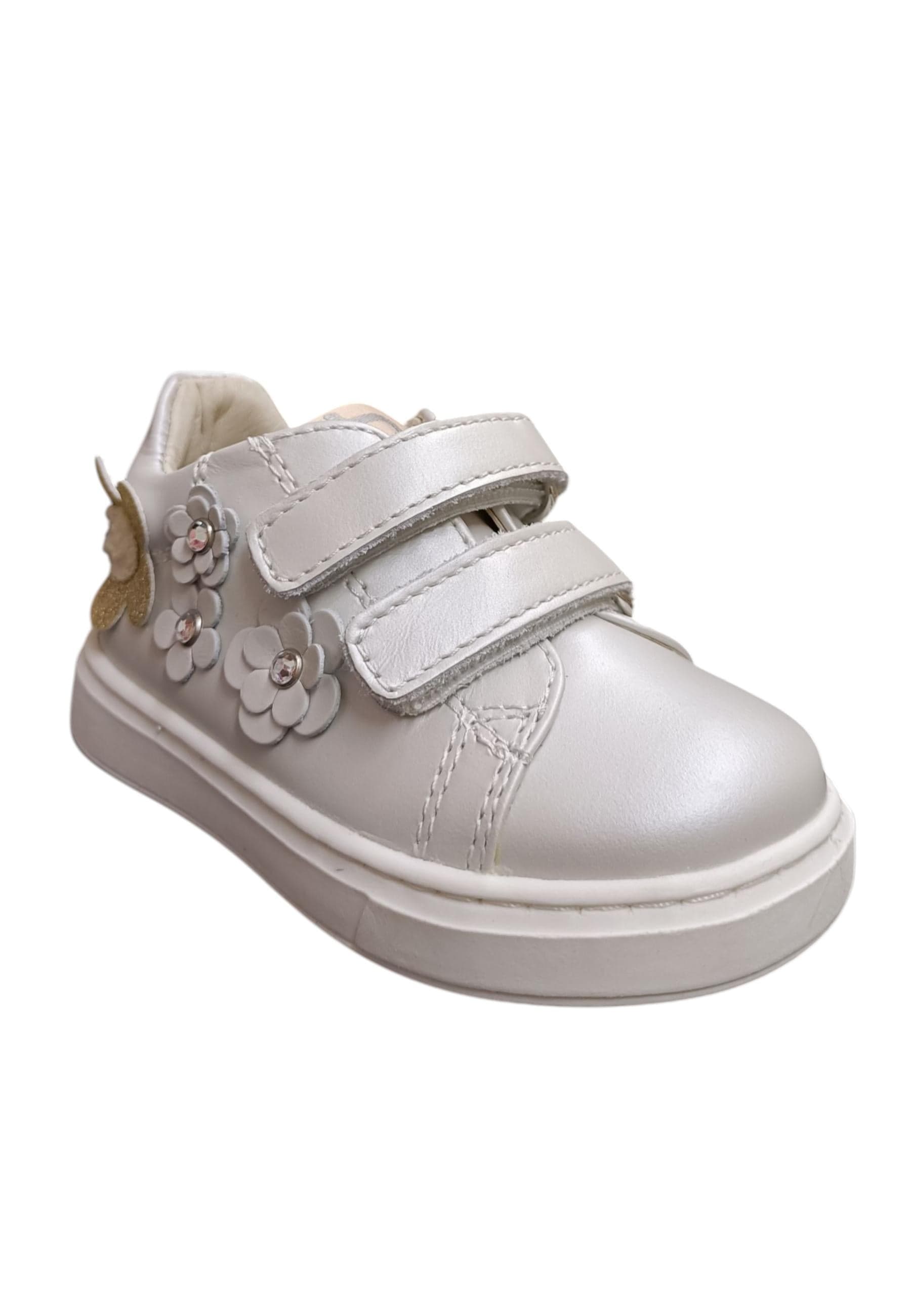 Sneakers primi passi bambina Balducci Cita bianco oro pelle - Eleganza luminosa con velcro in Ballerine Scarpetteria Gica - Trani, commercioVirtuoso.it
