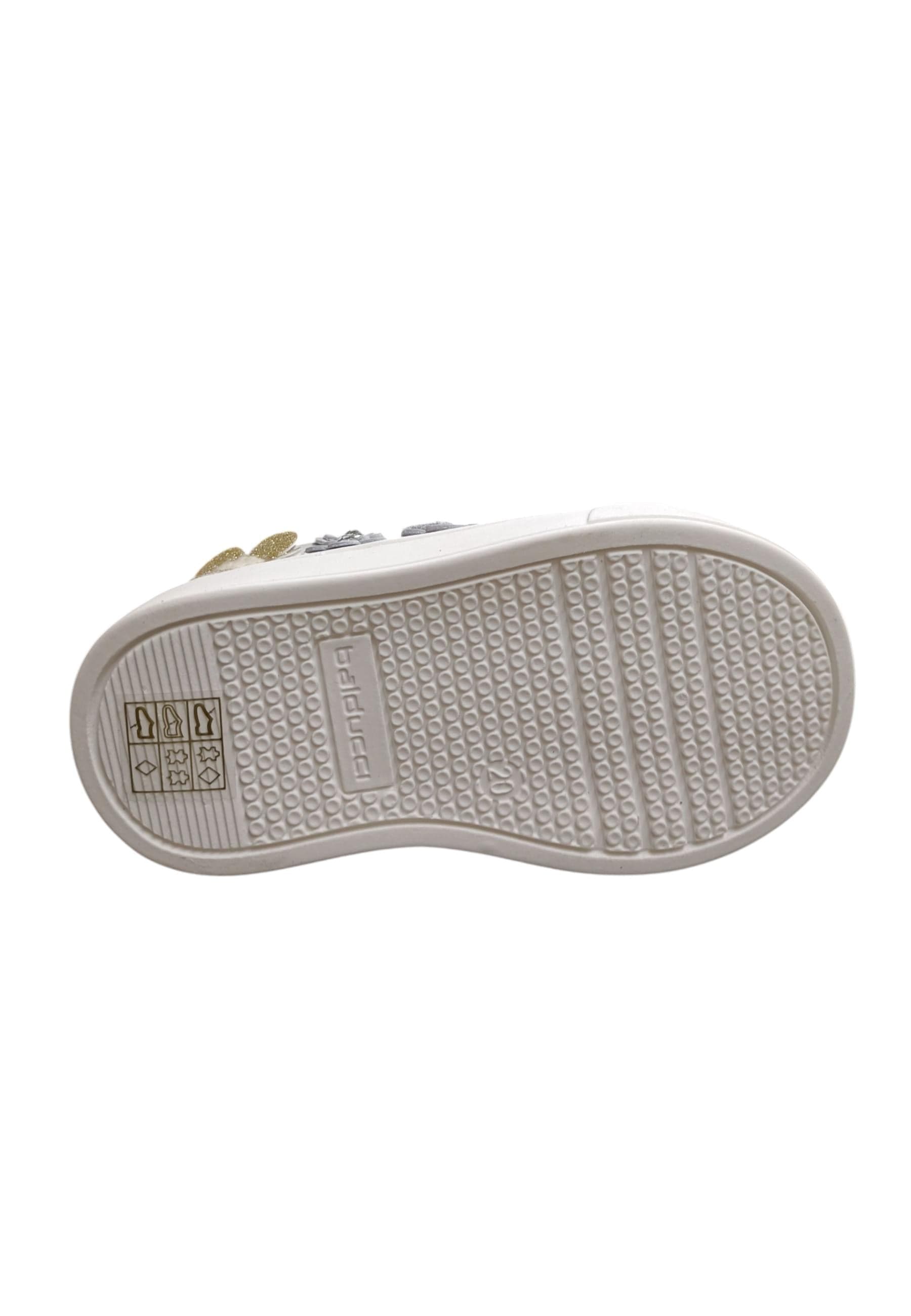 Sneakers primi passi bambina Balducci Cita bianco oro pelle - Eleganza luminosa con velcro - 5
