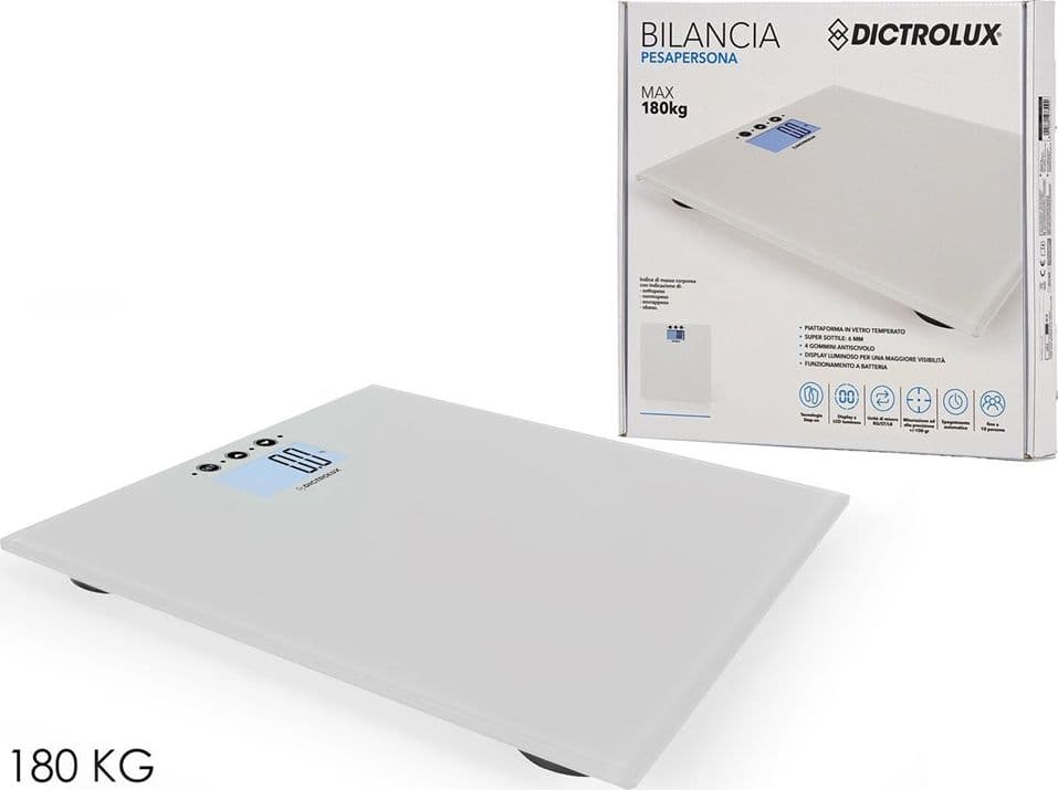 BILANCIA DIGITALE PESAPERSONE PORTATA MAX 180KG IN VETRO TEMPERATO DISPLAY LCD LUMINOSO - 2