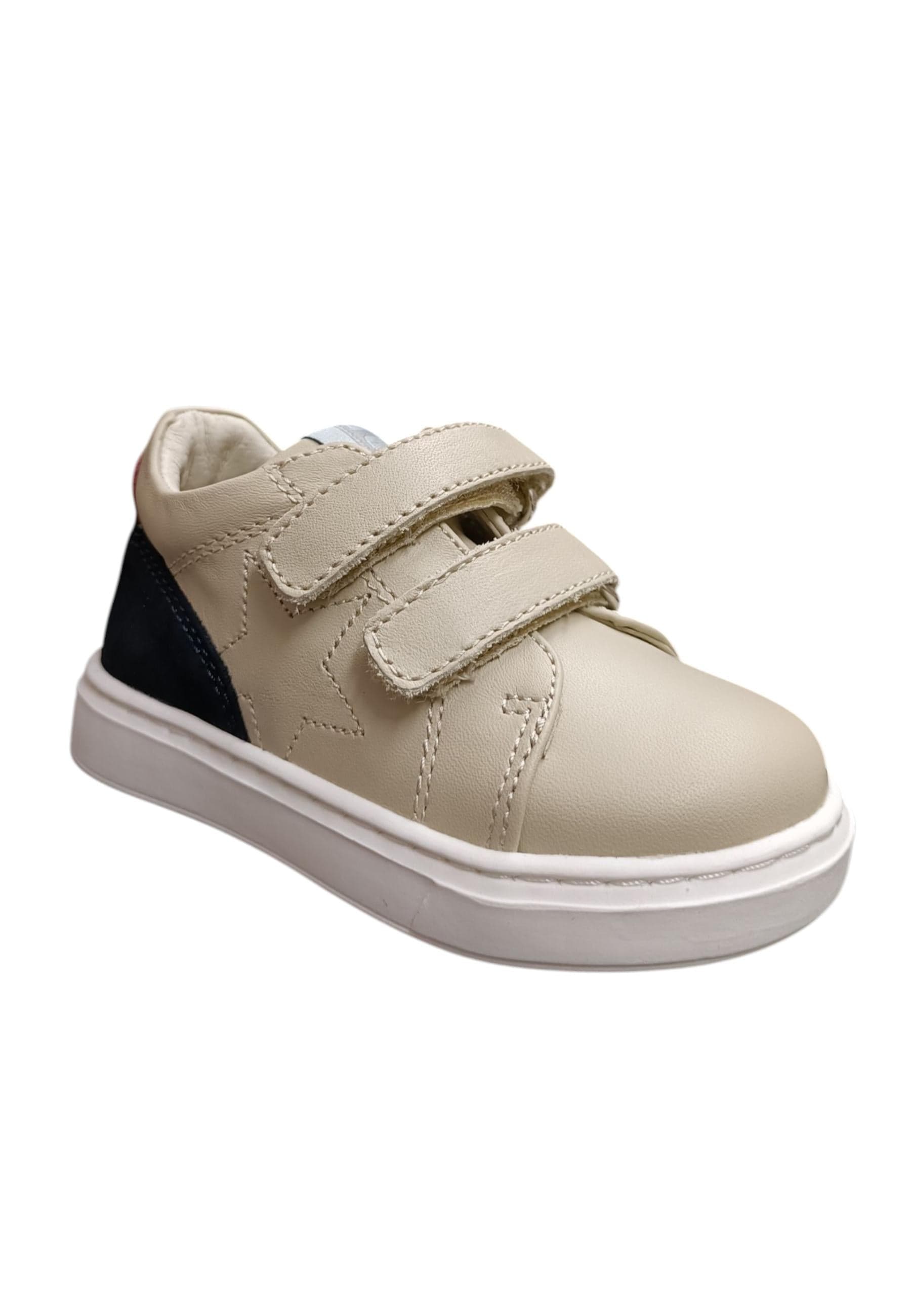 Sneakers primi passi bambino Balducci Cita bianco blu pelle - Freschezza marina con velcro in Ballerine Scarpetteria Gica - Trani, commercioVirtuoso.it