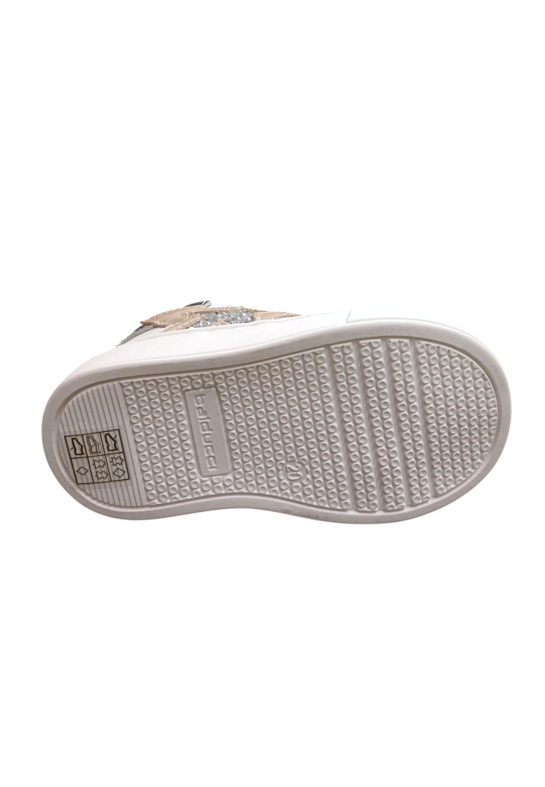 Sneakers primi passi bambina Balducci Cita bianco cipria pelle - Dolcezza romantica con lacci - 5