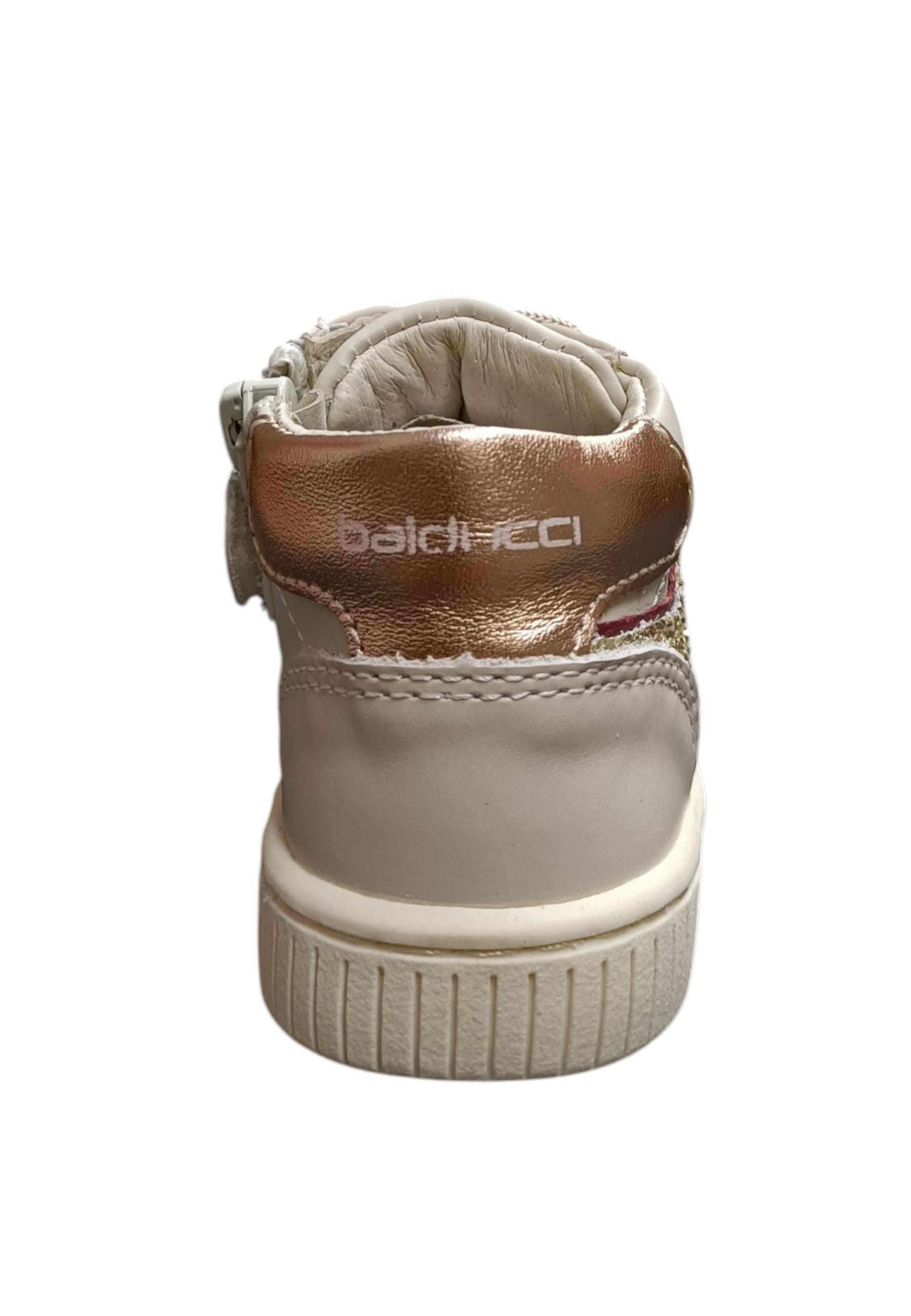 Sneakers primi passi bambina Balducci Cita bianco beige oro pelle - Eleganza luminosa con lacci in Ballerine Scarpetteria Gica - Trani, commercioVirtuoso.it