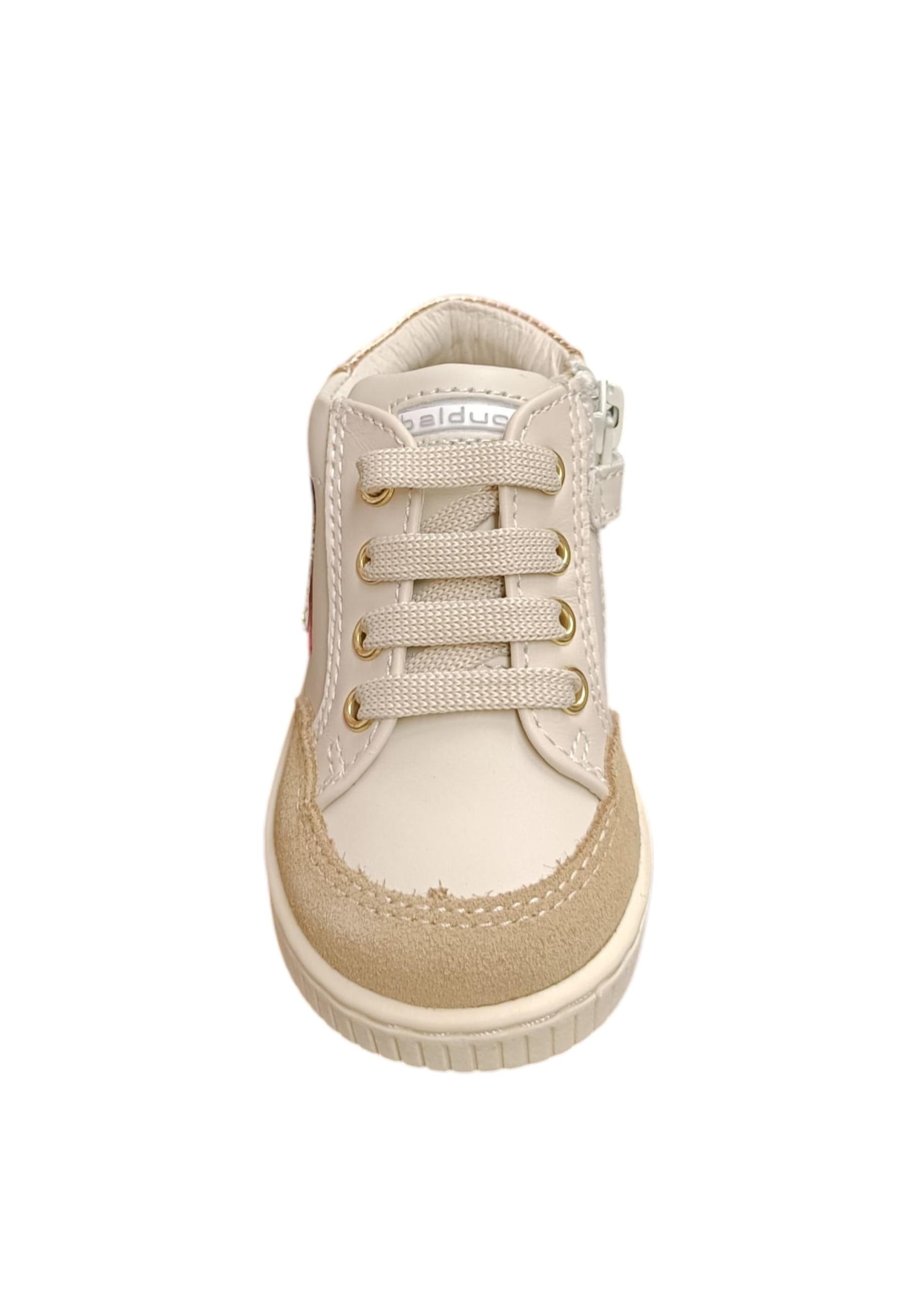 Sneakers primi passi bambina Balducci Cita bianco beige oro pelle - Eleganza luminosa con lacci in Ballerine Scarpetteria Gica - Trani, commercioVirtuoso.it
