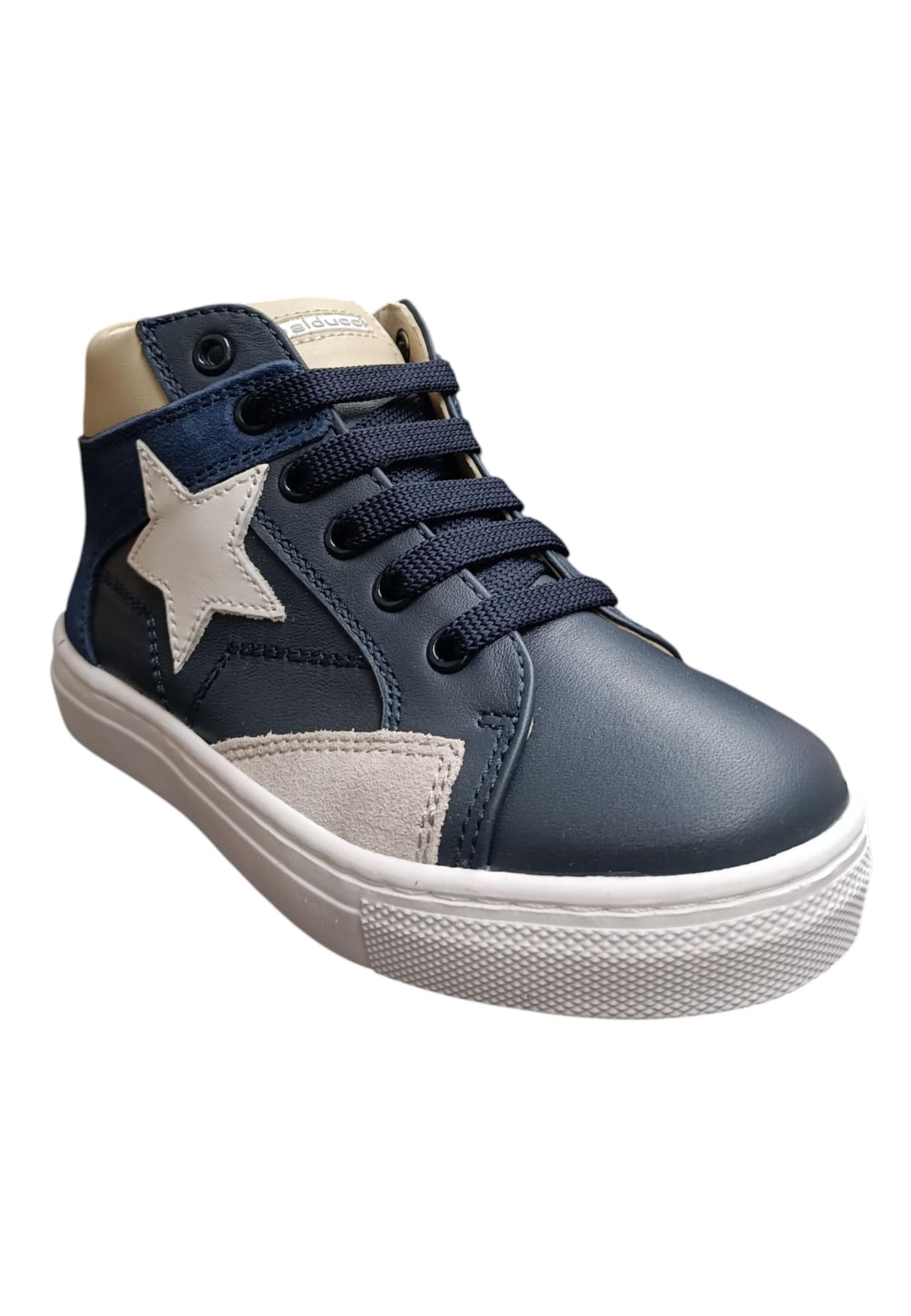 Sneakers bambino Balducci Butter blu bianco beige pelle - Stile dinamico con zip laterale in Ballerine Scarpetteria Gica - Trani, commercioVirtuoso.it