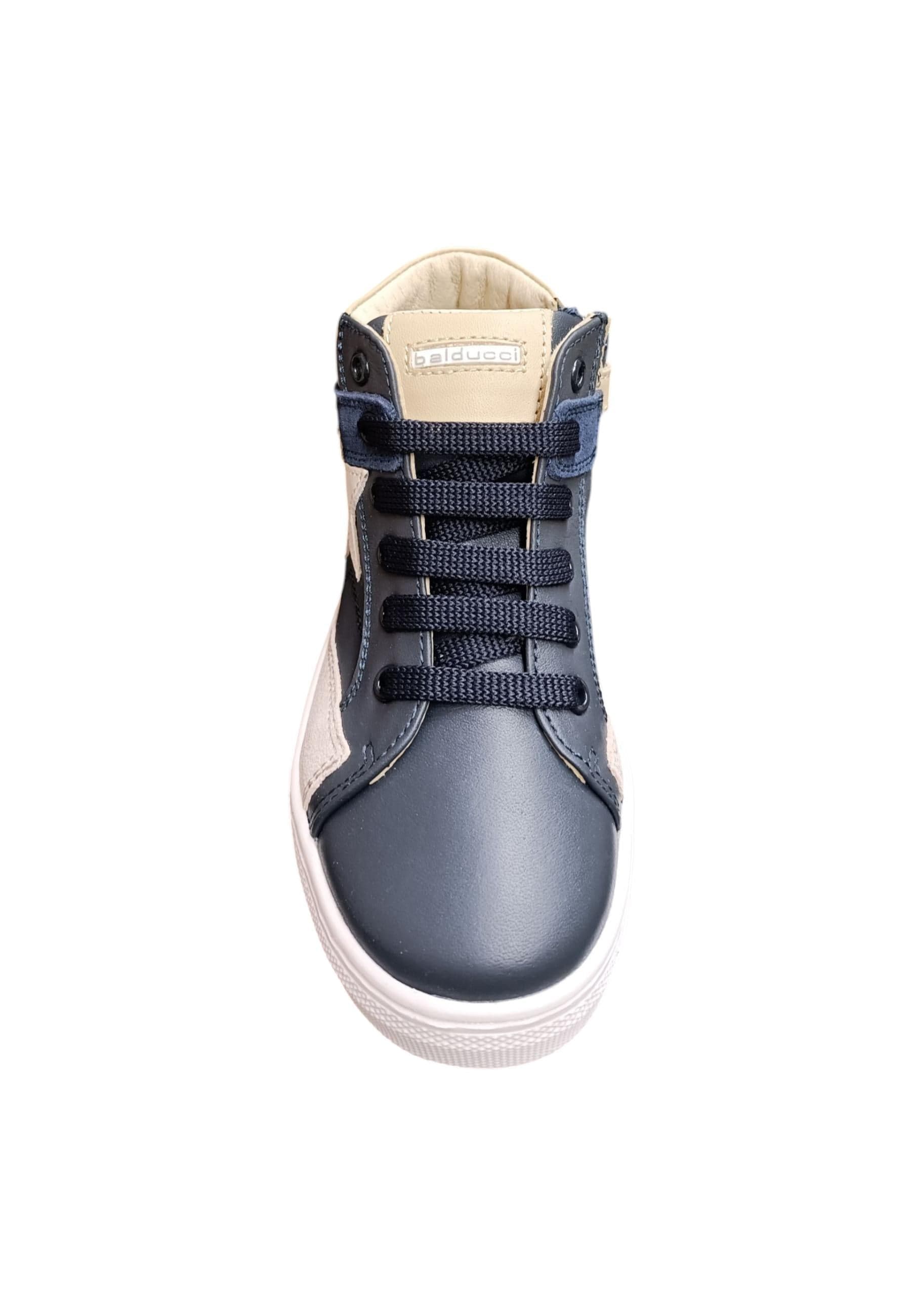 Sneakers bambino Balducci Butter blu bianco beige pelle - Stile dinamico con zip laterale in Ballerine Scarpetteria Gica - Trani, commercioVirtuoso.it