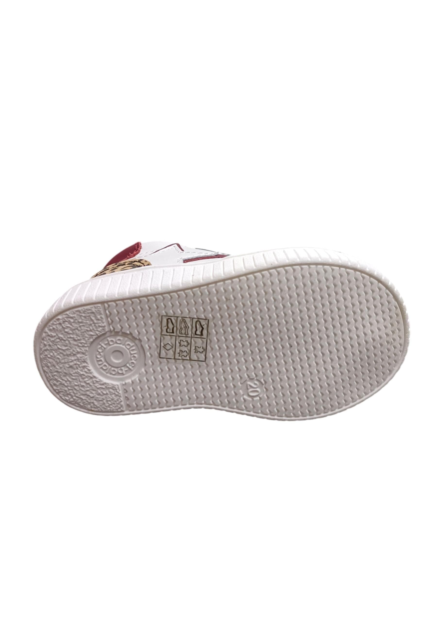 Sneakers primi passi bambina Balducci Cita bianco nero fucsia maculato pelle - Stile animalier con lacci - 5