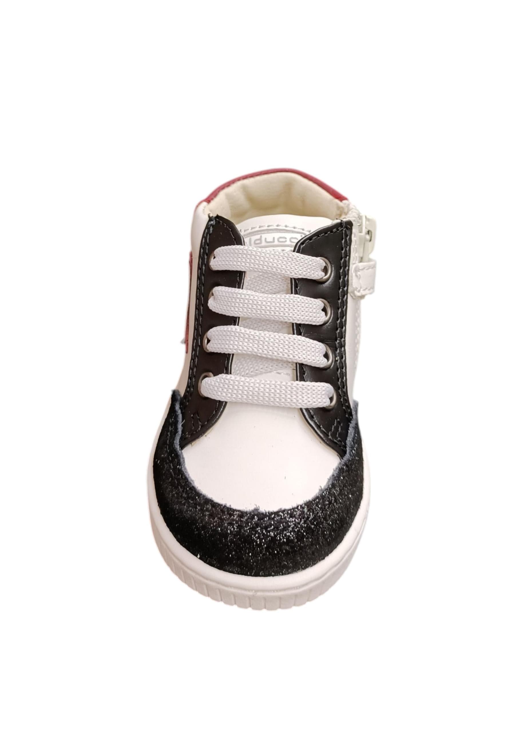 Sneakers primi passi bambina Balducci Cita bianco nero fucsia maculato pelle - Stile animalier con lacci in Ballerine Scarpetteria Gica - Trani, commercioVirtuoso.it