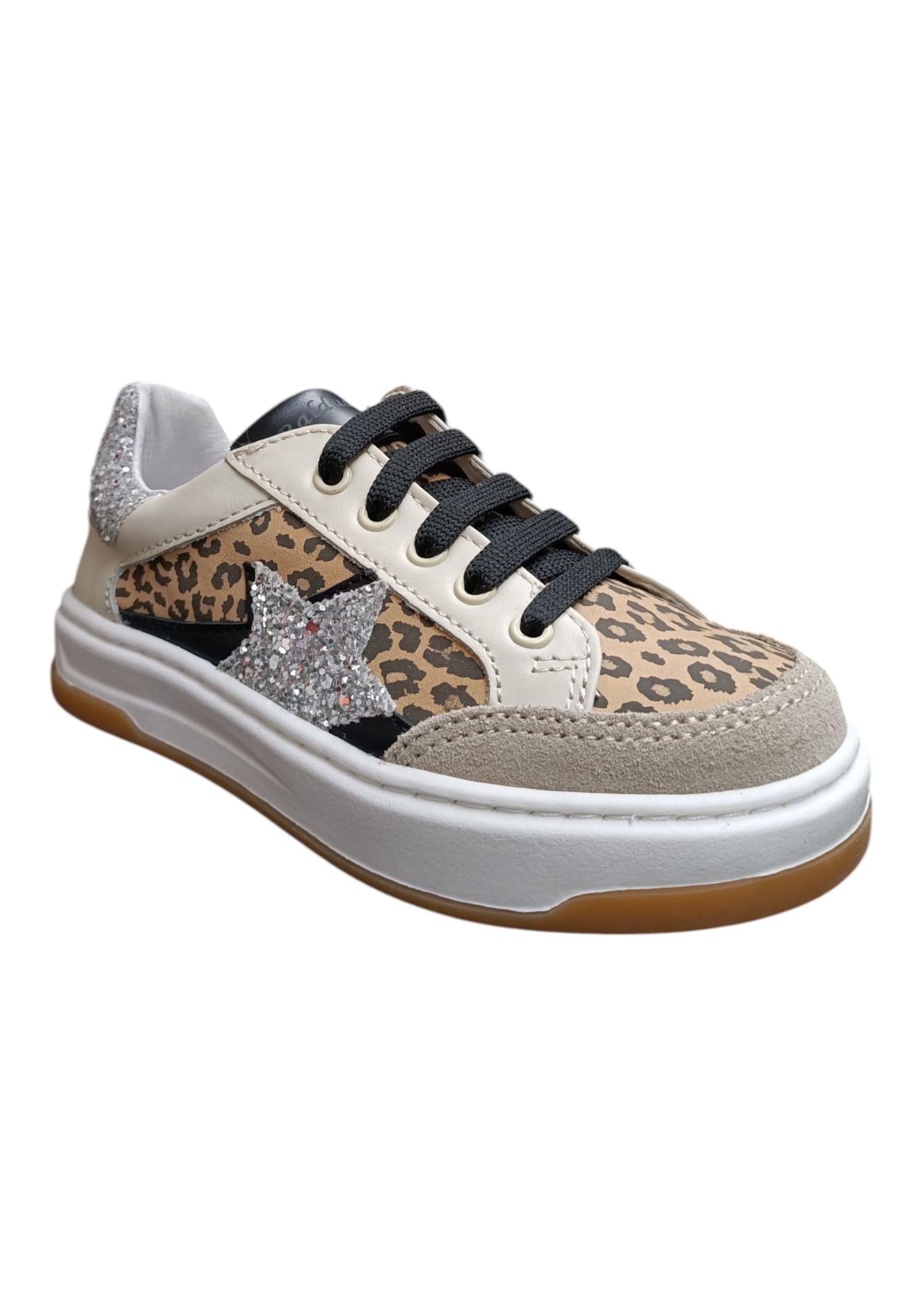 Sneakers bambina Balducci Trike beige nero maculato pelle - Stile animalier con zip laterale in Ballerine Scarpetteria Gica - Trani, commercioVirtuoso.it