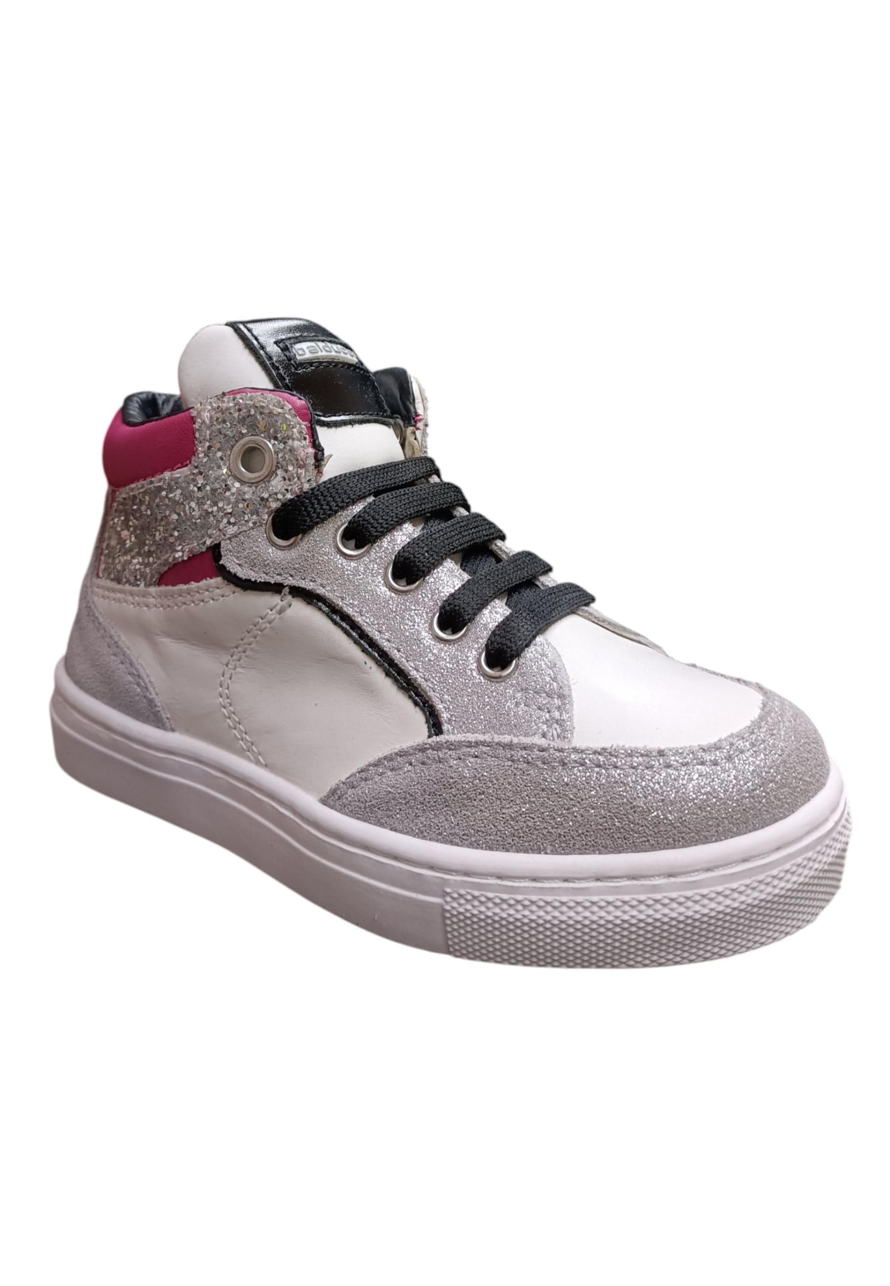 Sneakers bambina Balducci Butter bianco argento fucsia pelle - Glamour trendy con zip laterale in Ballerine Scarpetteria Gica - Trani, commercioVirtuoso.it